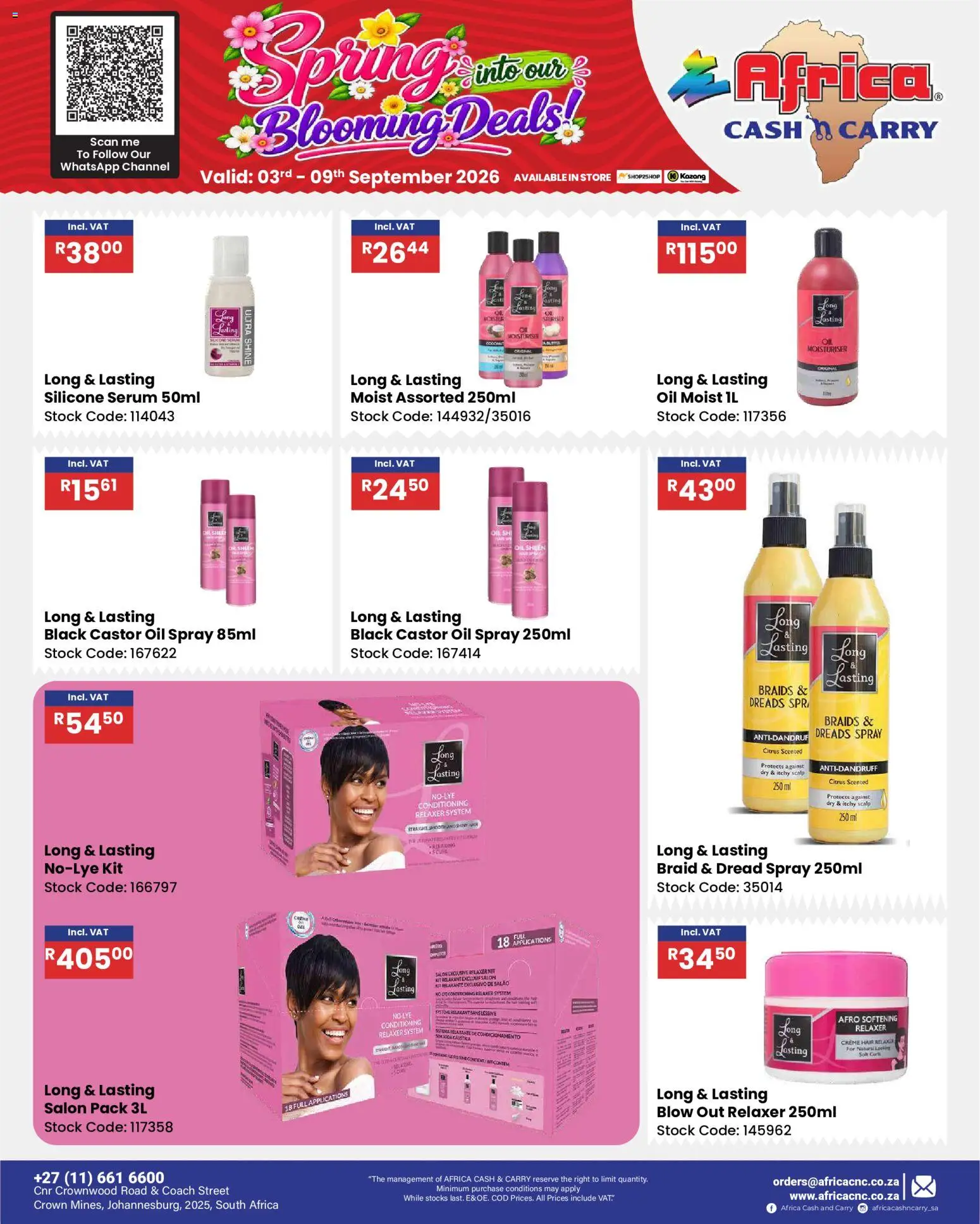 New Africa Cash & Carry catalogue – valid from 03/09/2026 | Page: 59 | Products: Serum, Braids, Oil, Silicone