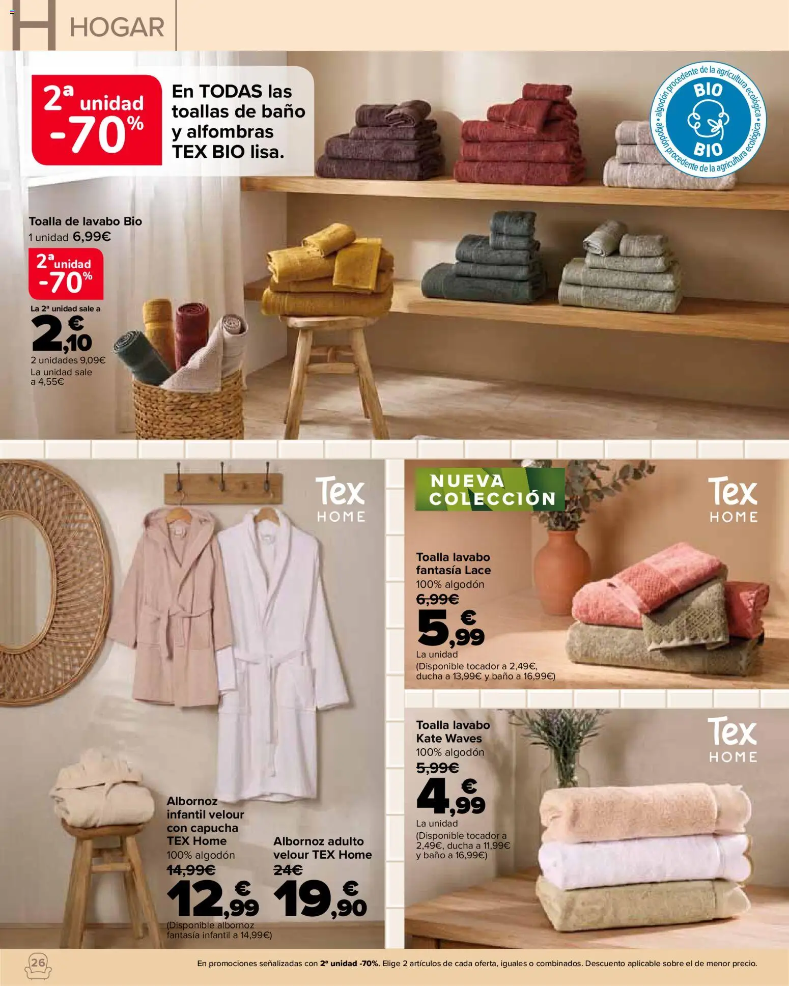 Carrefour Hogar │ válido desde el 22/09/2026 | Página: 26 | Productos: Algodón, Lavabo, Baño, Ducha