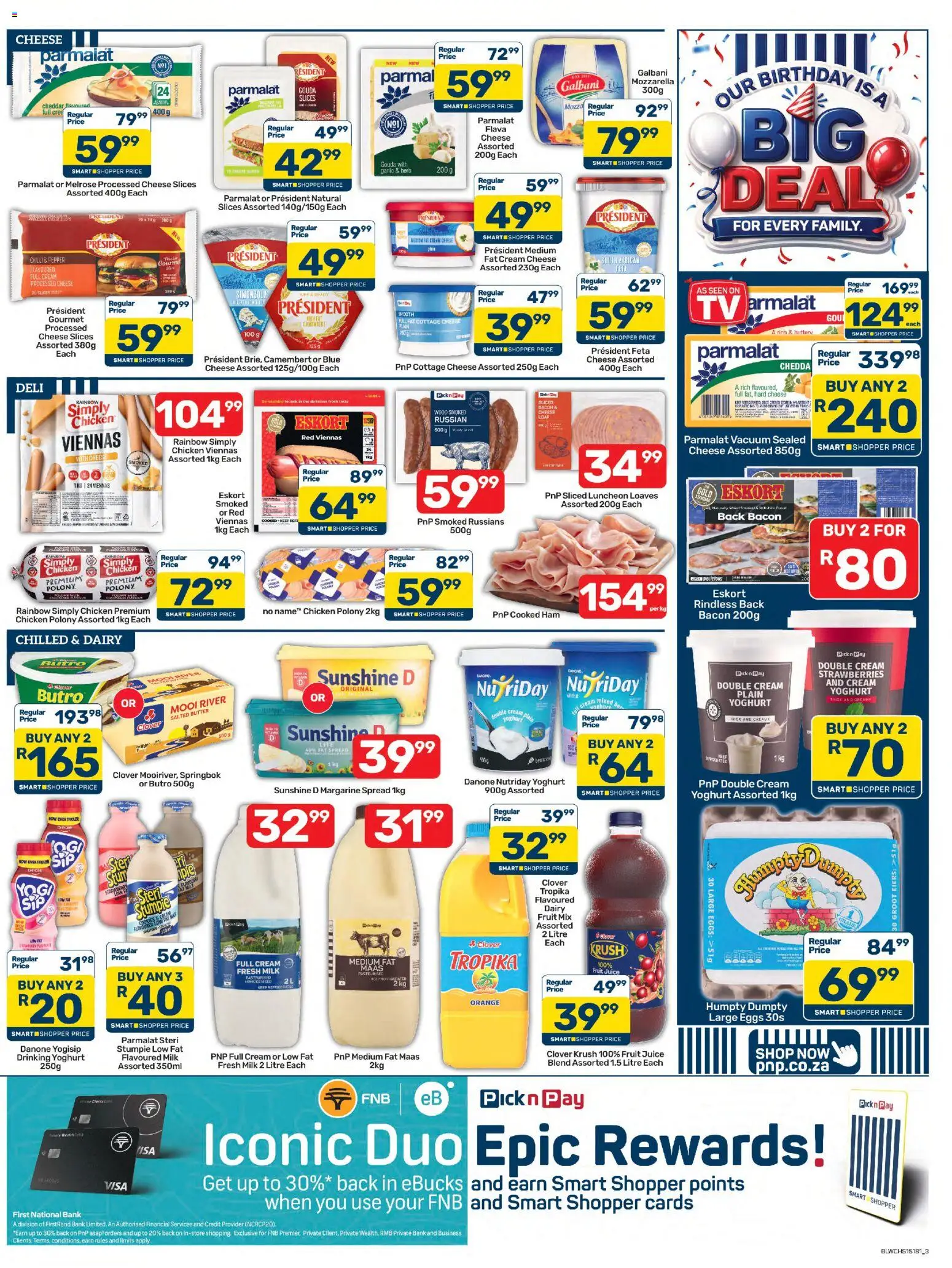 New Pick n Pay catalogue – valid from 24/07/2026 | Page: 3 | Products: Yoghurt, Juice, Fat spread, Fruit
