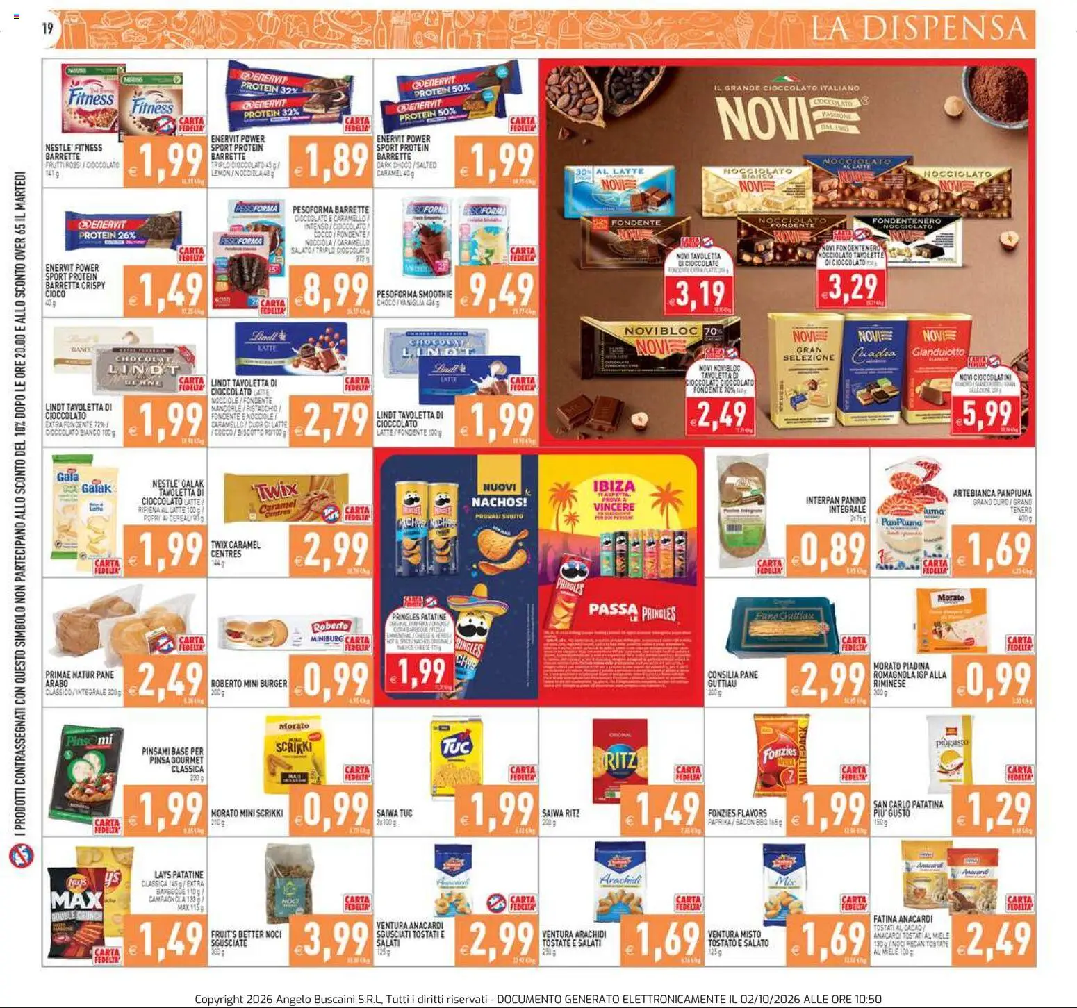 Volantino PIM Supermercati del 02/10/2026 | Pagina: 19 | Prodotti: Lindt, Latte, Piadina, Cocco