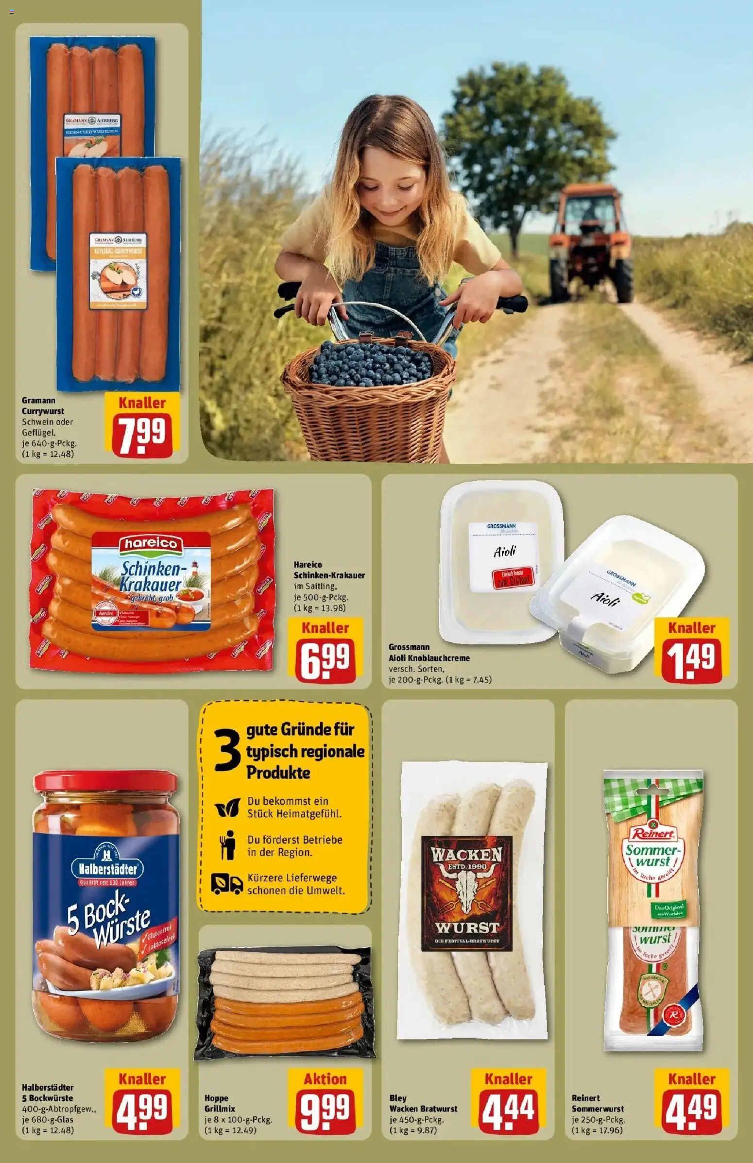 Rewe Prospekt Kiel – gültig ab 27.07.2026 | Seite: 29 | Produkte: Bratwurst, Wurst, Schinken