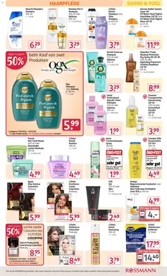 Rossmann Prospekt ab 27.07.2026 gültig | Seite: 7 | Produkte: Shampoo, Haarspray, Feuchtigkeitsmaske, Fußcreme