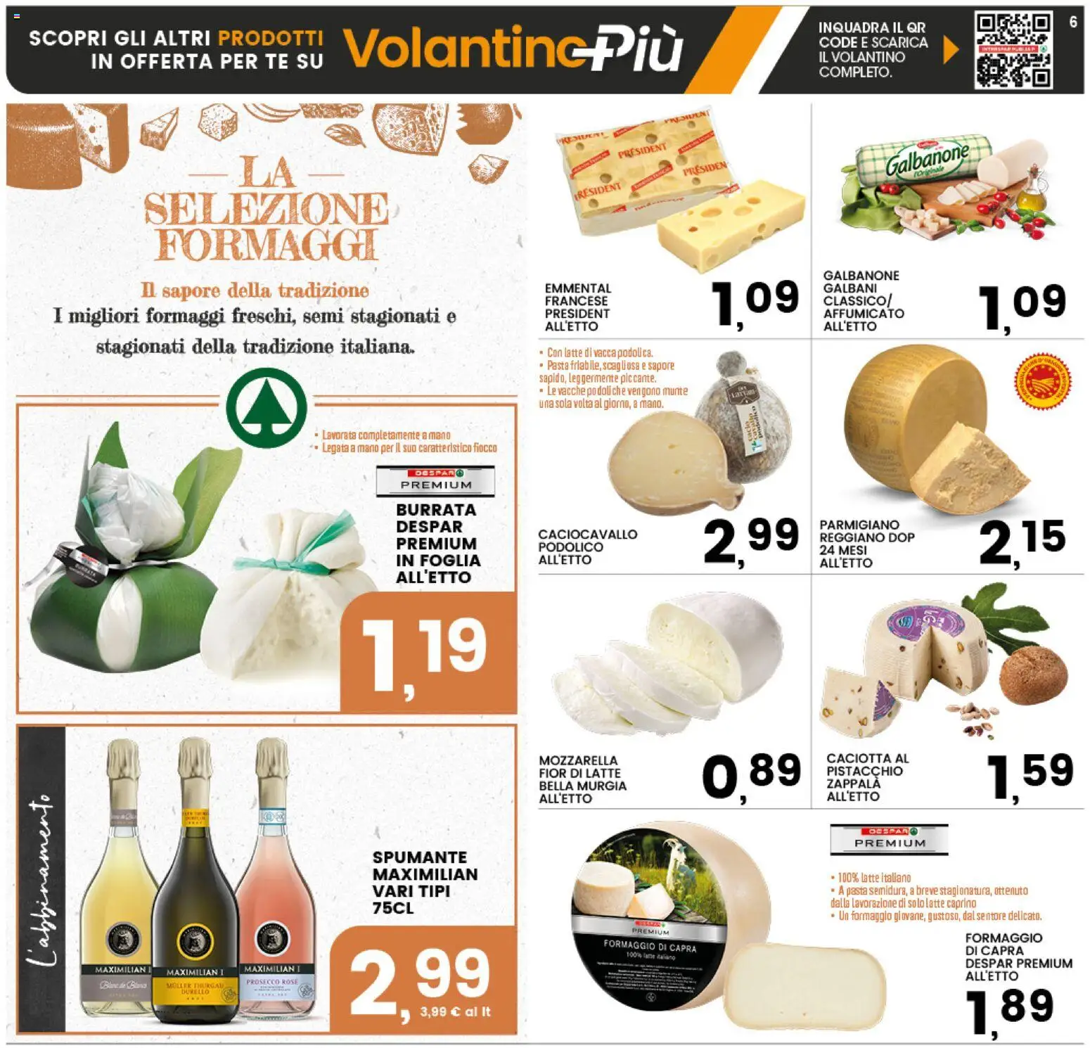 Volantino Interspar del 09/07/2026 | Pagina: 6 | Prodotti: Tè, Spumante, Parmigiano, Burrata