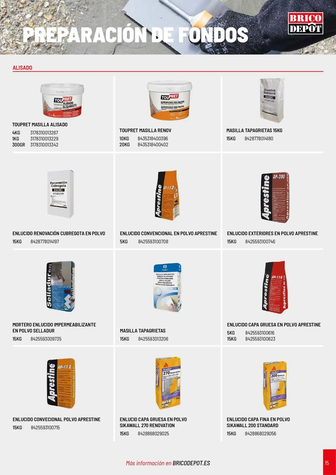 Brico Depôt Catálogo Construcción │ válido desde el 01/04/2025 | Página: 15 | Productos: Polvo