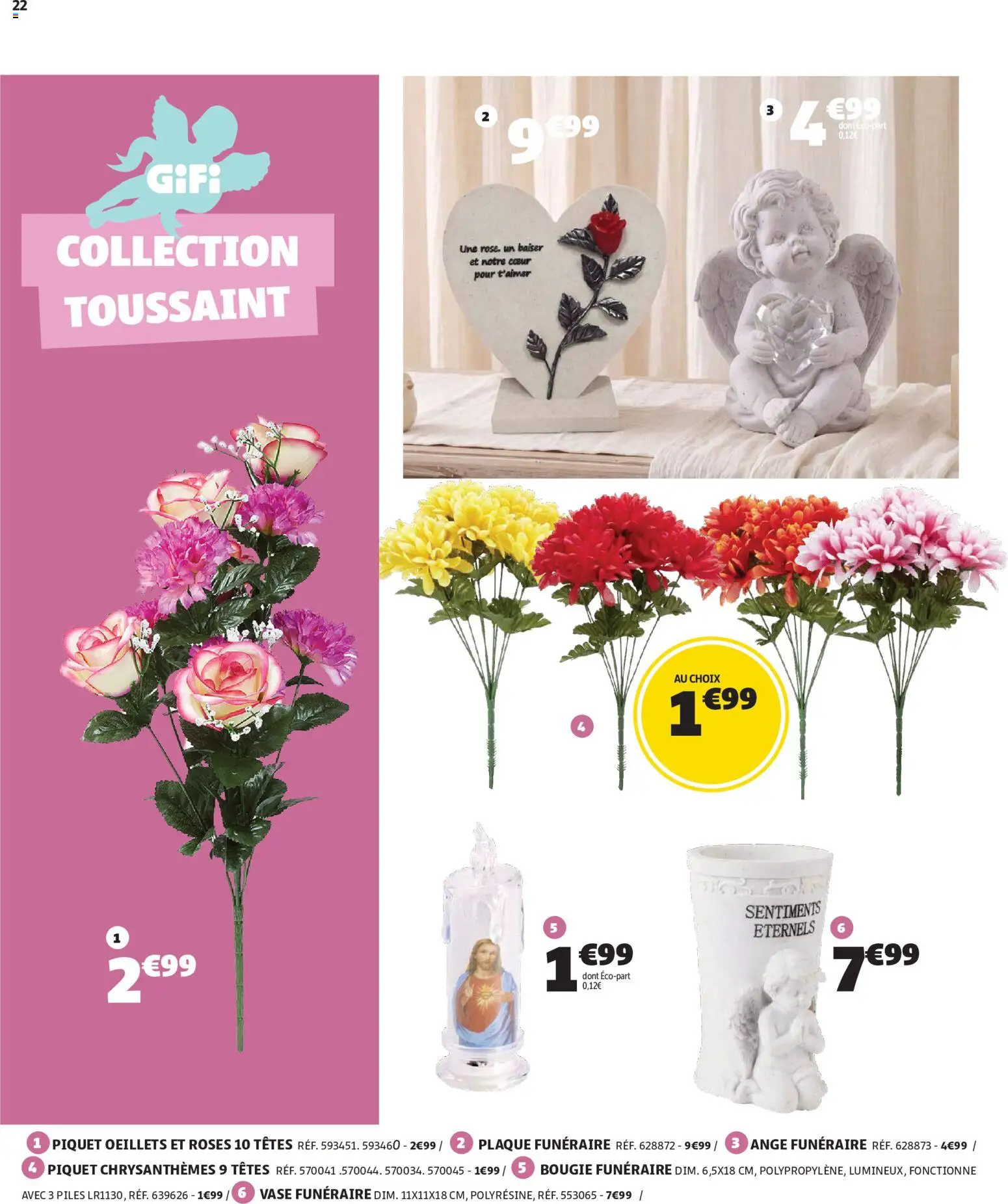 {H1} | Page: 22 | Produits: Chrysanthèmes, Vase funéraire, Vase, Piles