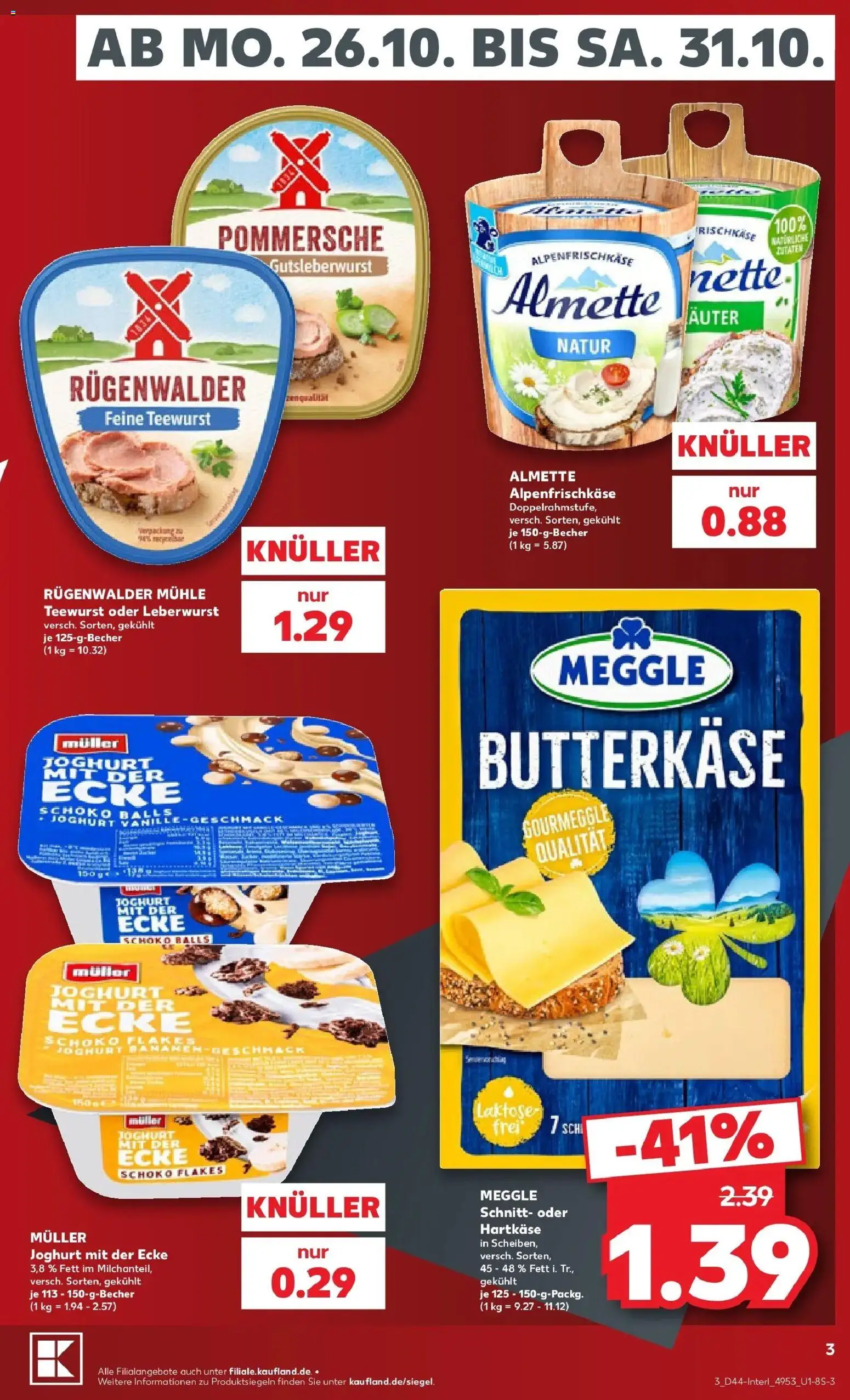 Prospekt Kaufland ab 26.10.2026 » Angebote Online zum Blättern | Seite: 7 | Produkte: Almette, Mühle, Vanille, Frischkase
