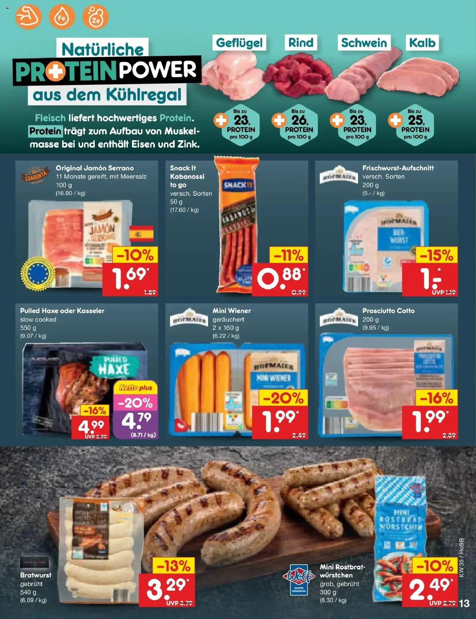 Netto Marken-Discount Prospekt Hannover (ab 24.08.2026) » Angebote | Seite: 19 | Produkte: Bratwurst, Fleisch
