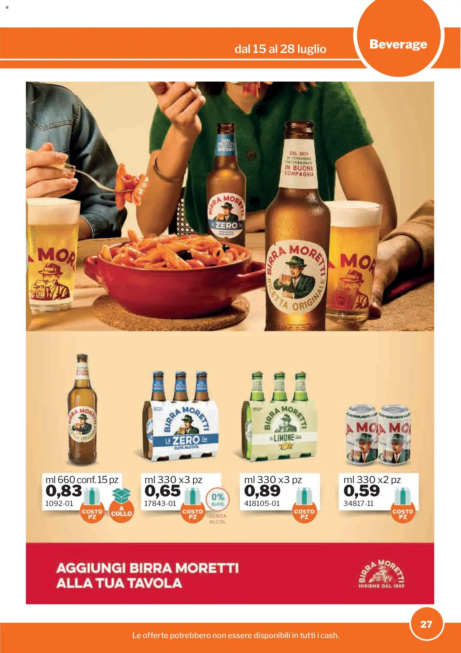 Volantino Sogegross del 15/07/2026 | Pagina: 27 | Prodotti: Birra, Birra Moretti