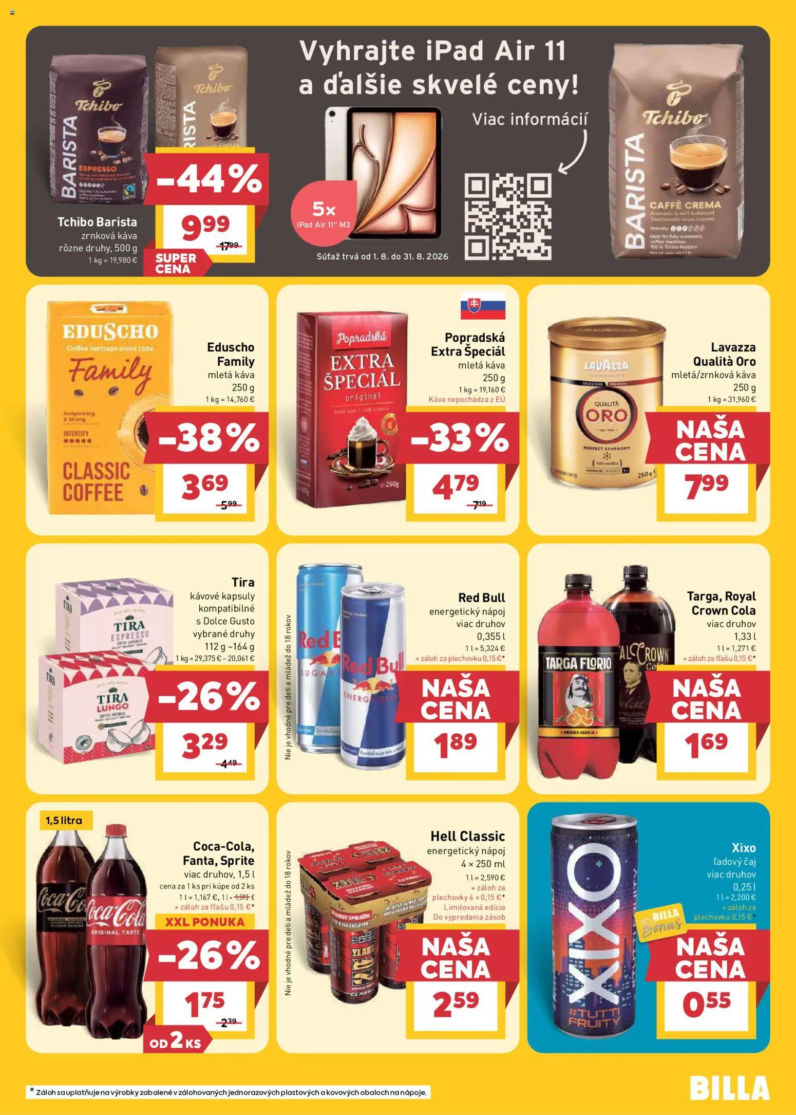Nové Billa akcie – leták je platný od 19.08.2026 | Strana: 19 | Produkty: Dolce Gusto, Lavazza, Mletá káva