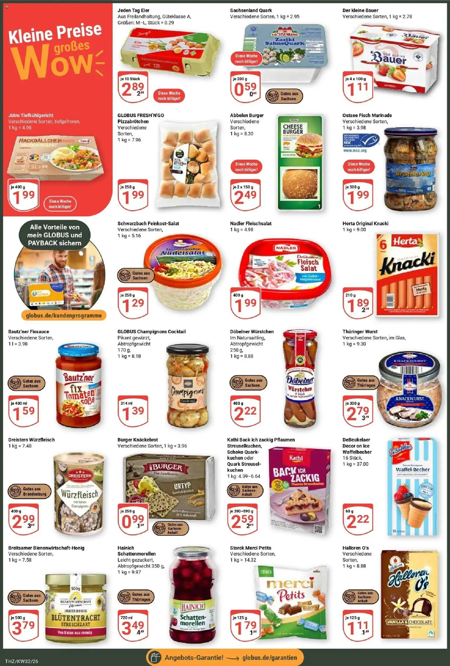 Globus Prospekt Zeitz (ab 03.08.2026) » Angebote online | Seite: 3 | Produkte: Burger, Champignons, Wurst, Fleisch