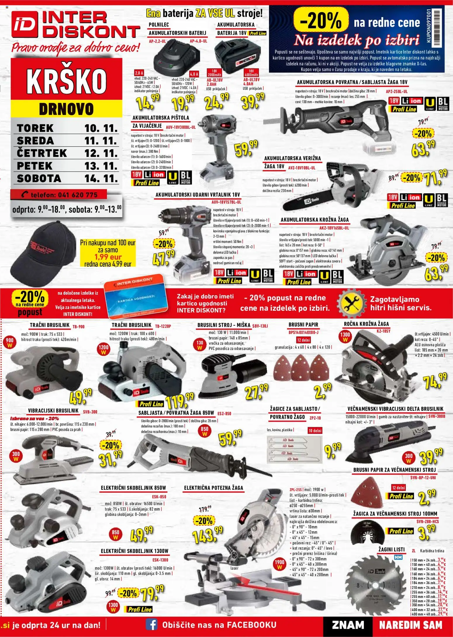 Novi Inter Diskont katalog ponudbe – veljaven od 10.11.2026 | Stran: 2 | Izdelki: Orodje, Vrtalnik, Brusilnik, Pas