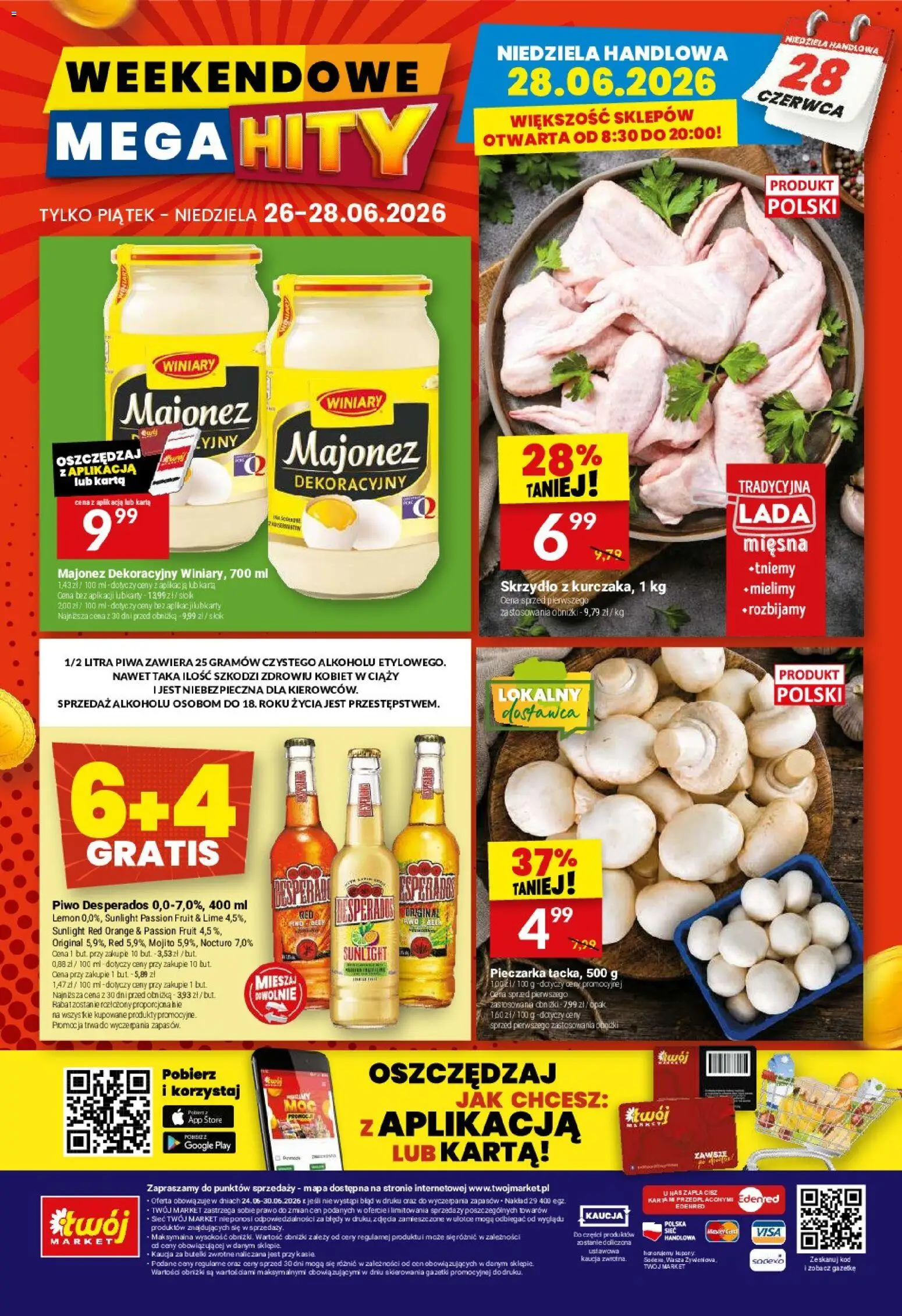 Twój Market gazetka od 24.06.2026 | Strona: 40 | Produkty: Karta, Piwo Desperados, Piwo, Majonez