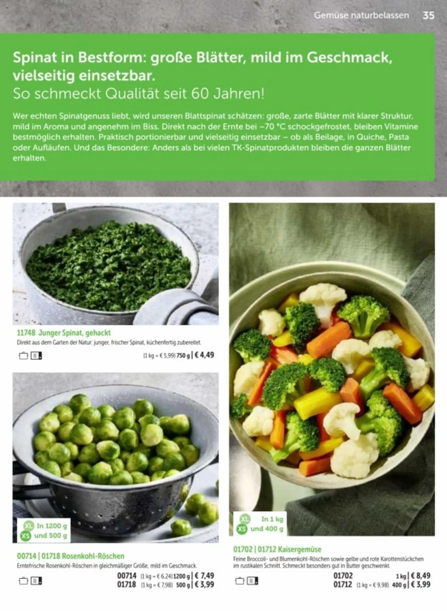 Bofrost Katalog – gültig ab 06.03.2026 | Seite: 35 | Produkte: Butter, Gemüse, Pasta