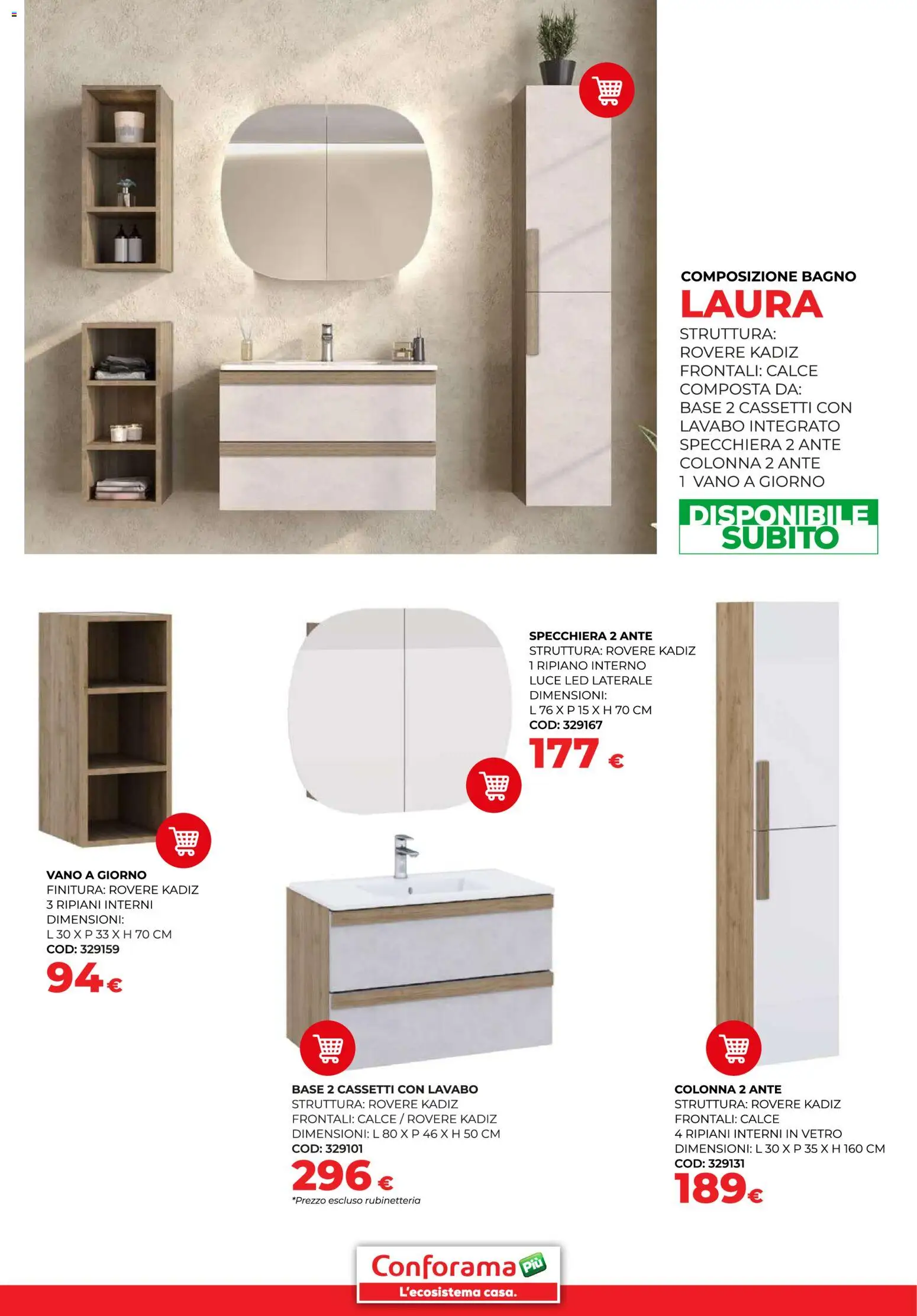 Volantino Conforama del 30/01/2026 | Pagina: 5 | Prodotti: Ripiano, Bagno