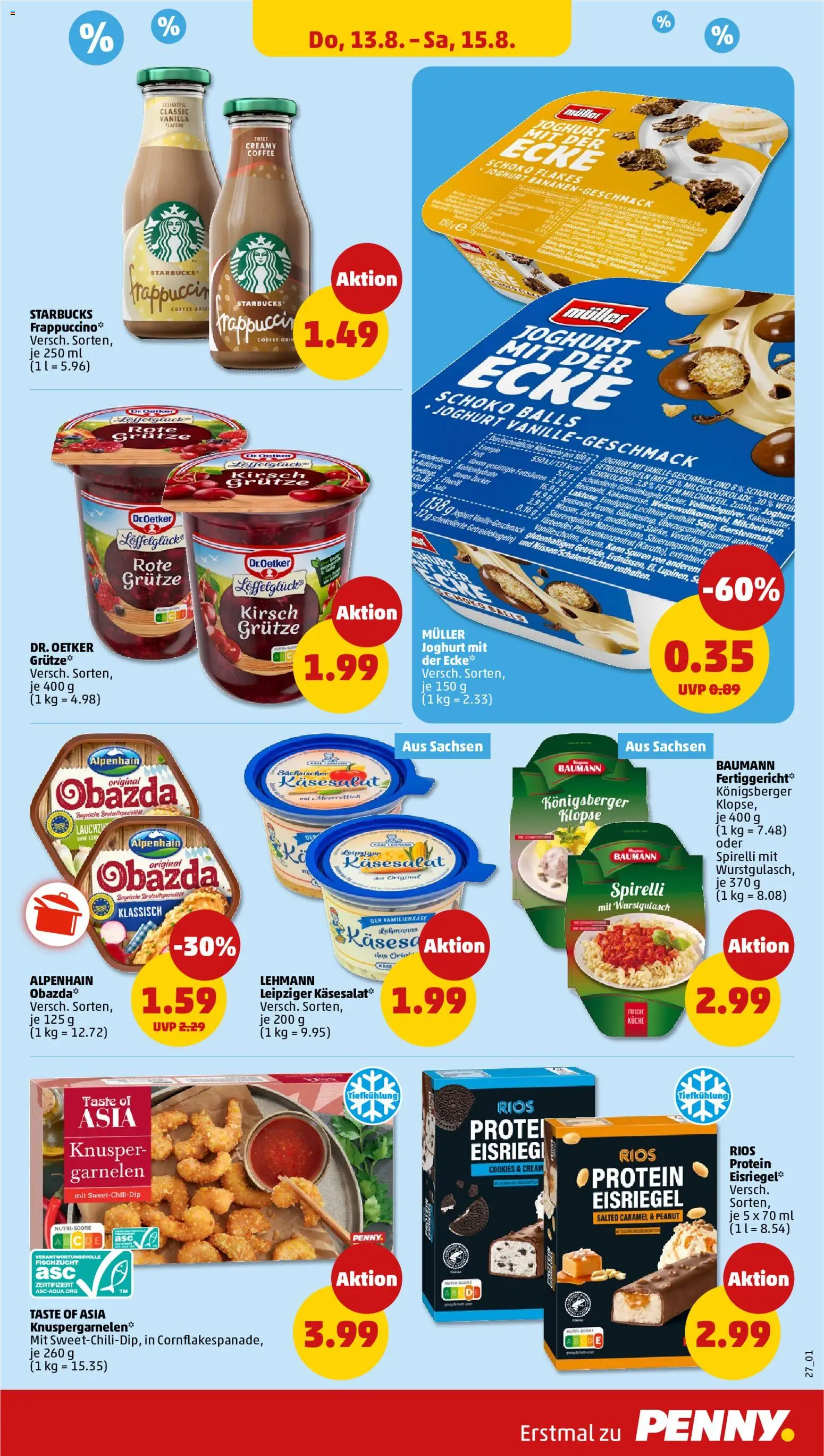 Penny Prospekt – gültig ab 10.08.2026 | Seite: 31 | Produkte: Joghurt, Starbucks, Garnelen, Vanille