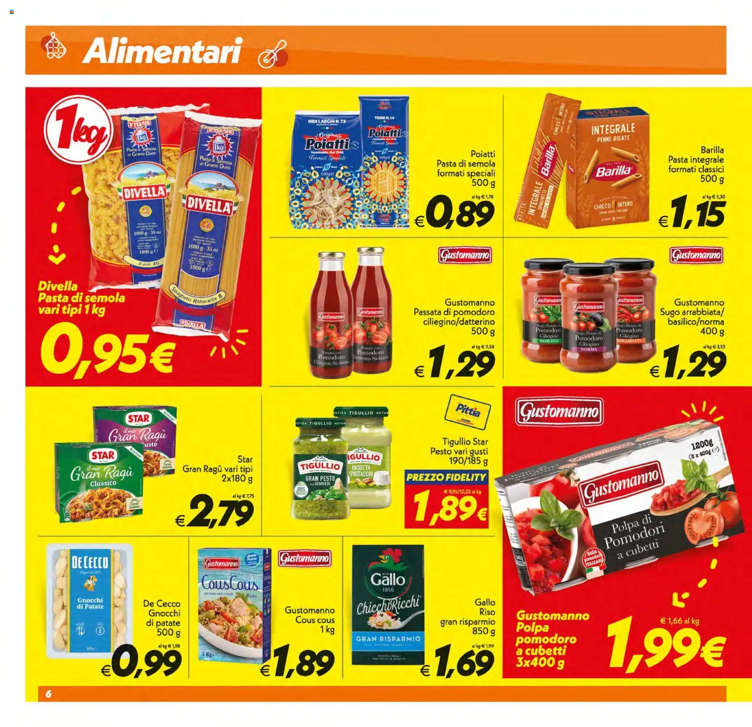 Volantino SuperConveniente del 21/08/2026 | Pagina: 6 | Prodotti: Pasta, Pesto, Passata di pomodoro, Ragú