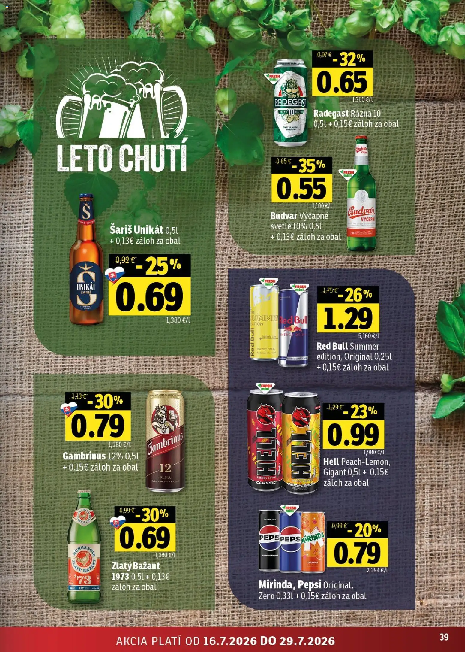 Nové Fresh akcie – leták je platný od 16.07.2026 | Strana: 39