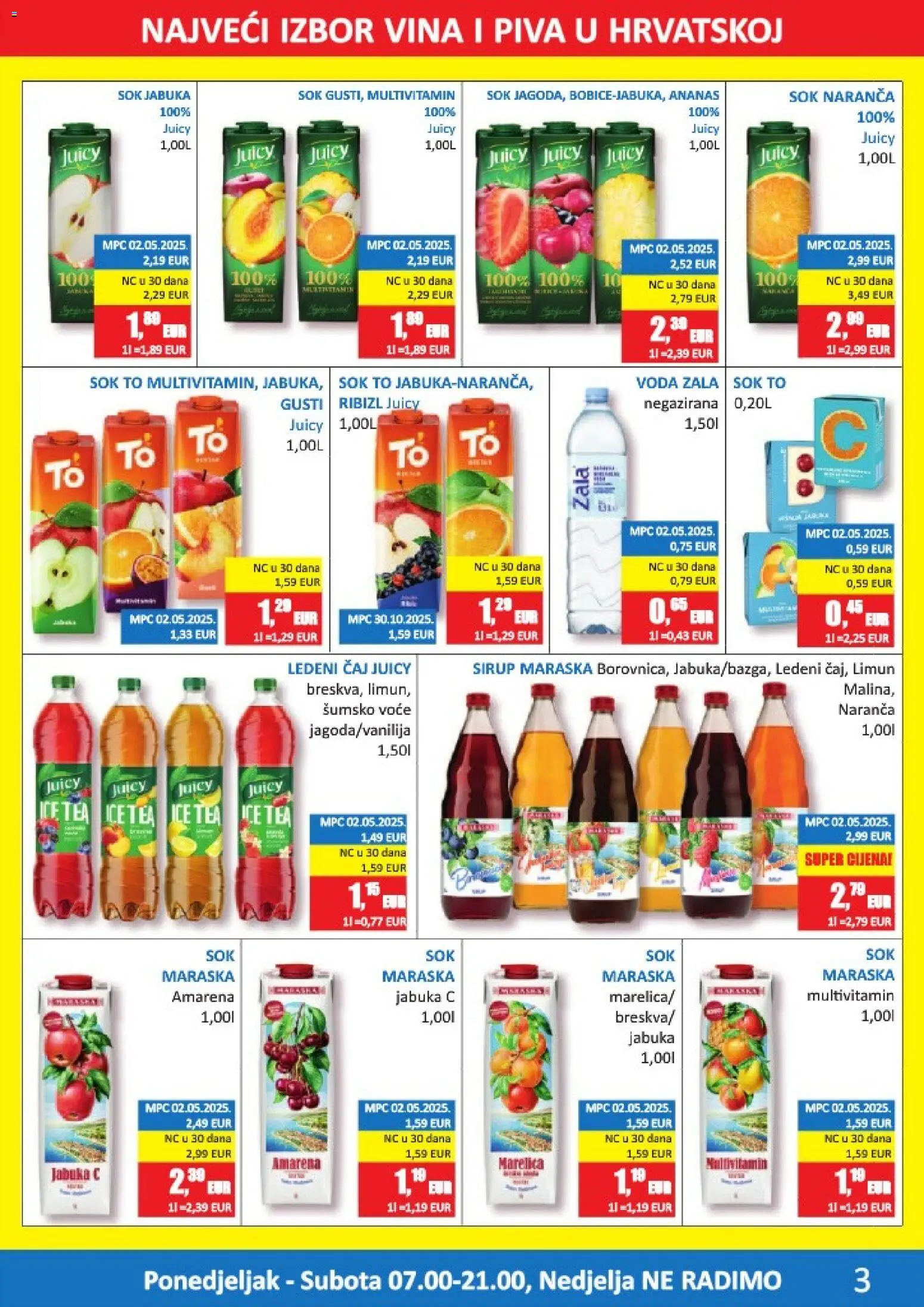 Vrutak katalog | vrijedi od 11.05.2026 | Stranica: 3 | Proizvodi: Šumsko voće, Sok, Ananas, Voda