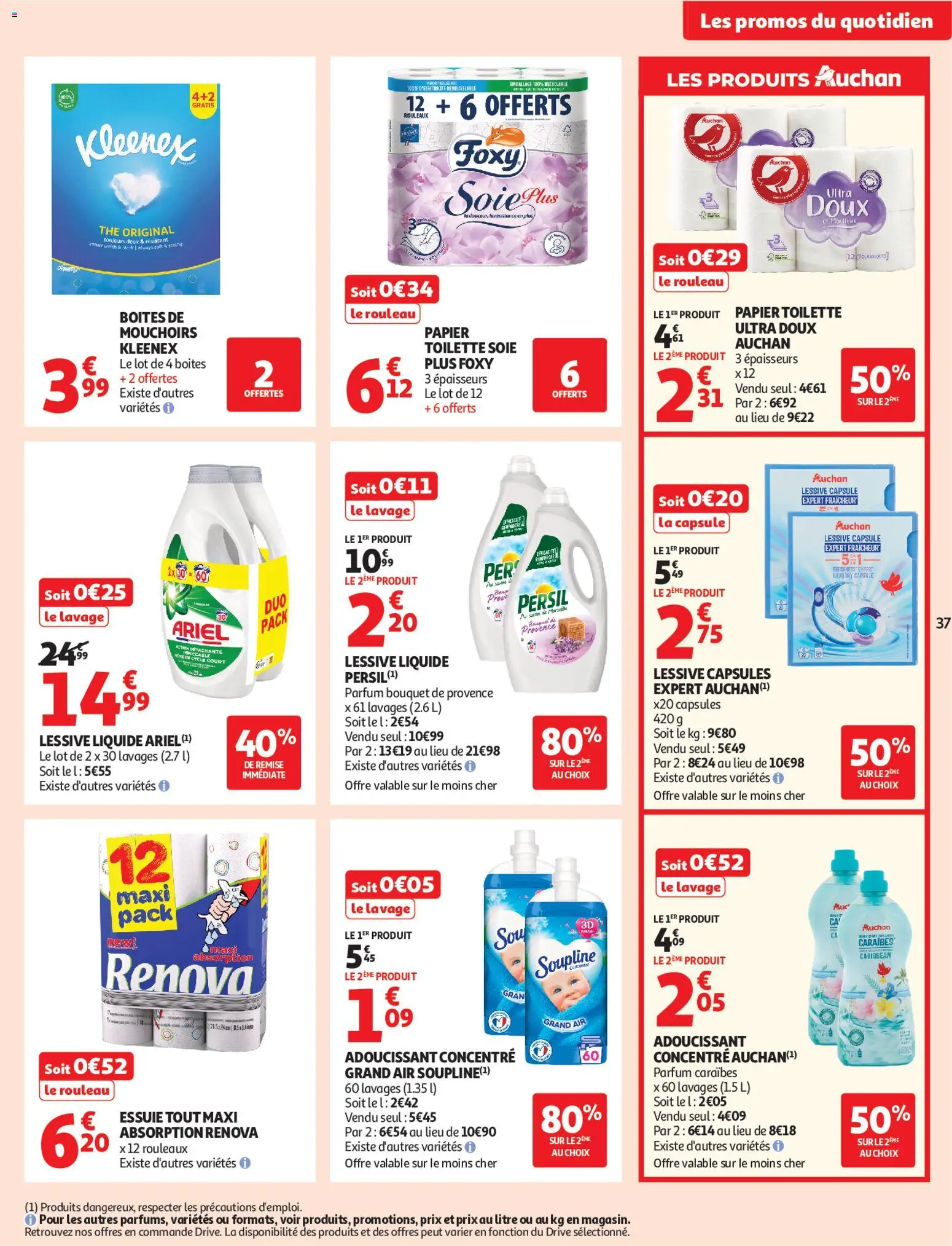 {H1} | Page: 38 | Produits: Papier toilette, Rouleau, Soupline, Thé