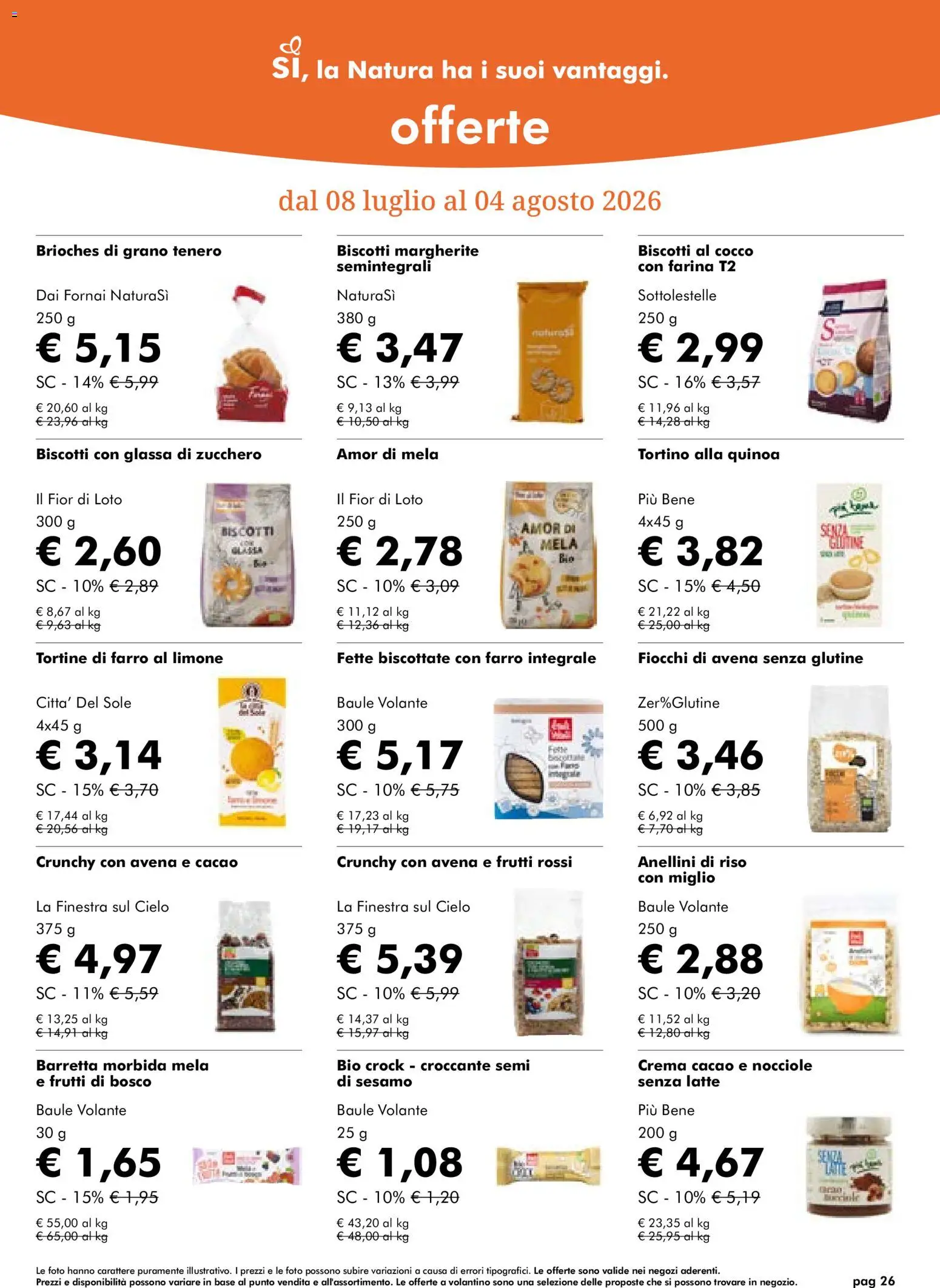 Volantino Natura Sì del 08/07/2026 | Pagina: 26