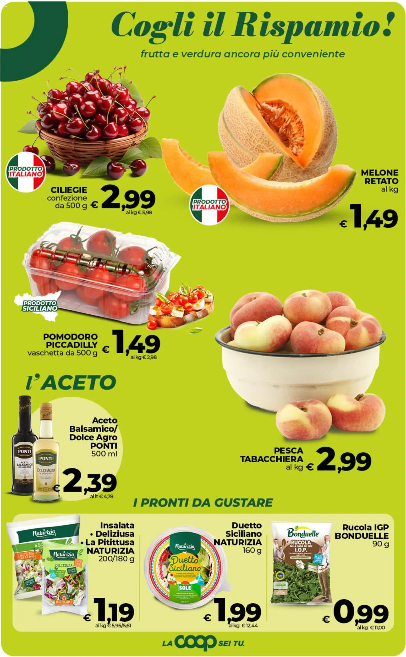 Volantino COOP del 09.06.2026 | Pagina: 12 | Prodotti: Rucola, Insalata, Melone, Aceto