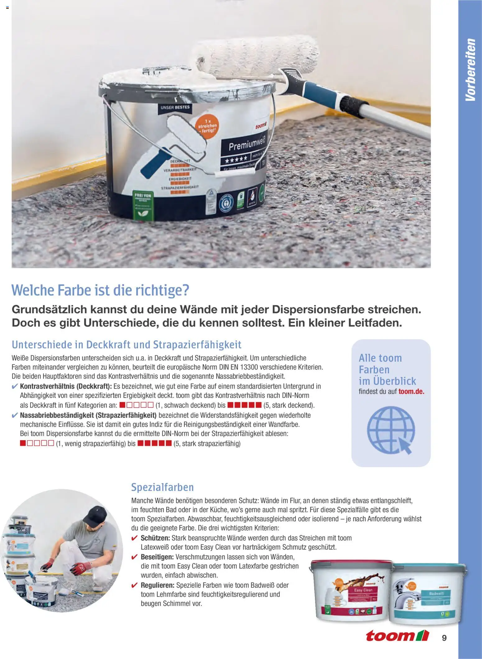 Toom Baumarkt Wände streichen und tapezieren – gültig ab 01.01.2026 | Seite: 9 | Produkte: Met, Bad