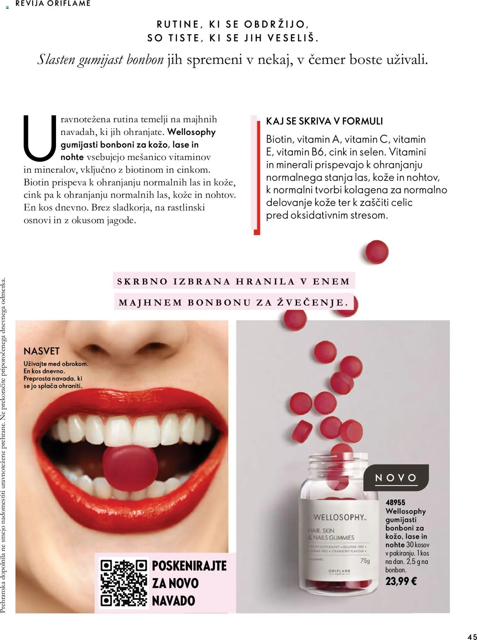 Novi Oriflame katalog ponudbe – veljaven od 07.10.2026 | Stran: 45 | Izdelki: Med, Prehranska dopolnila, Revija, Kos