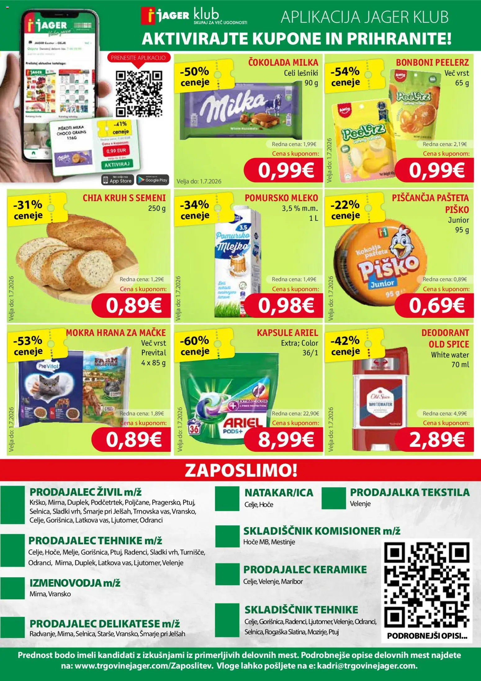 Novi Jager katalog ponudbe – veljaven od 10.06.2026 | Stran: 13 | Izdelki: Hrana za mačke, Mleko, Cokolada, Deodorant