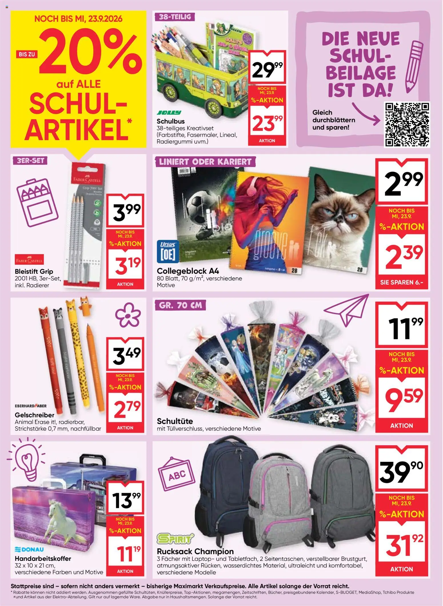 Maximarkt Flugblatt gültig ab 20.08.2026 | Seite: 22 | Produkte: Rucksack