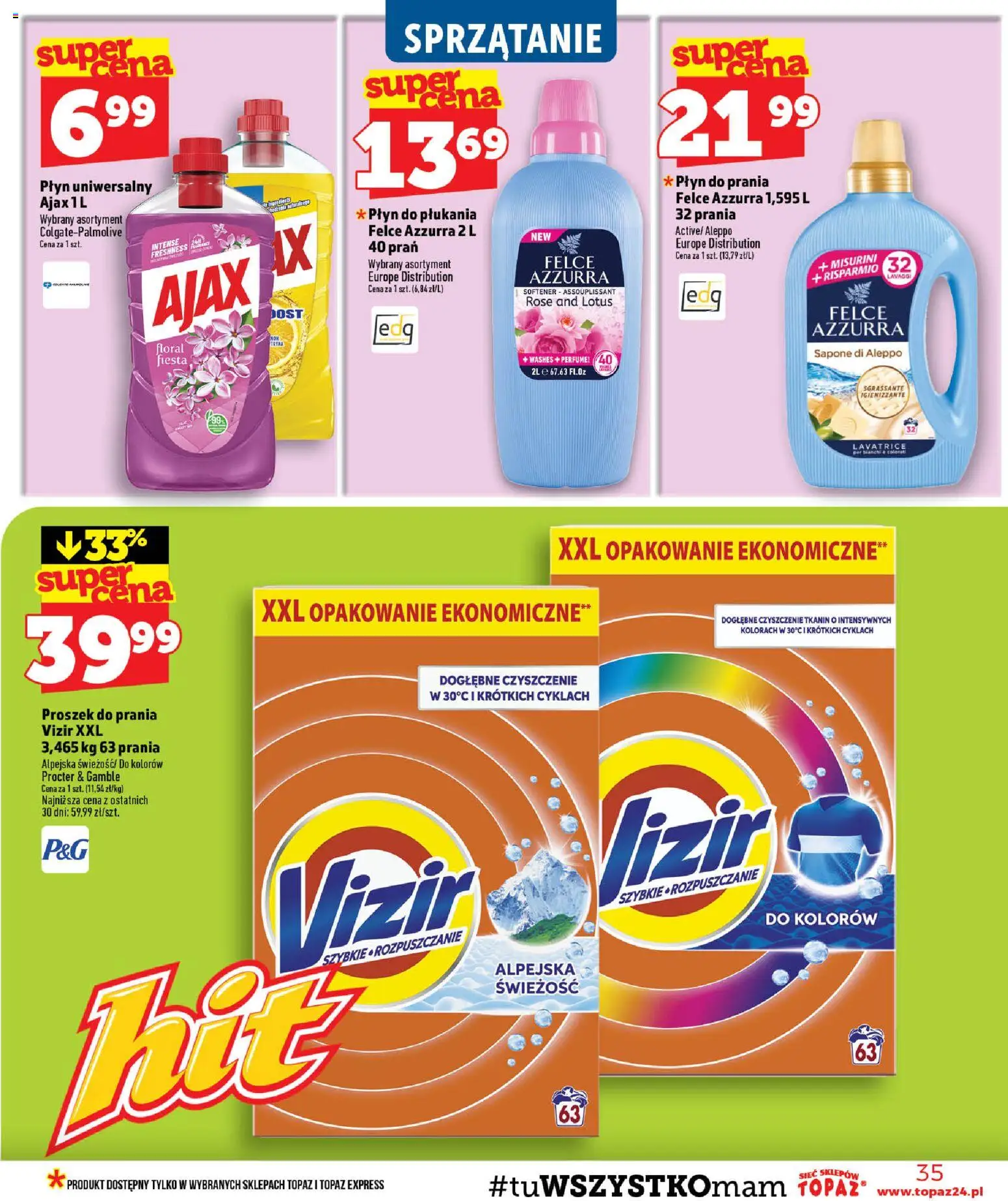 Topaz gazetka - MAZ od 23.07.2026 | Strona: 35 | Produkty: Proszek do prania Vizir, Proszek do prania