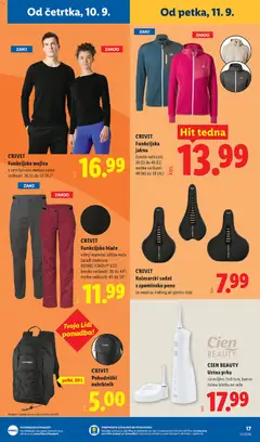 Lidl katalog akcije – veljaven od 10.09.2026 | Stran: 27 | Izdelki: Prha, Zobna scetka, Jakna, Nahrbtnik