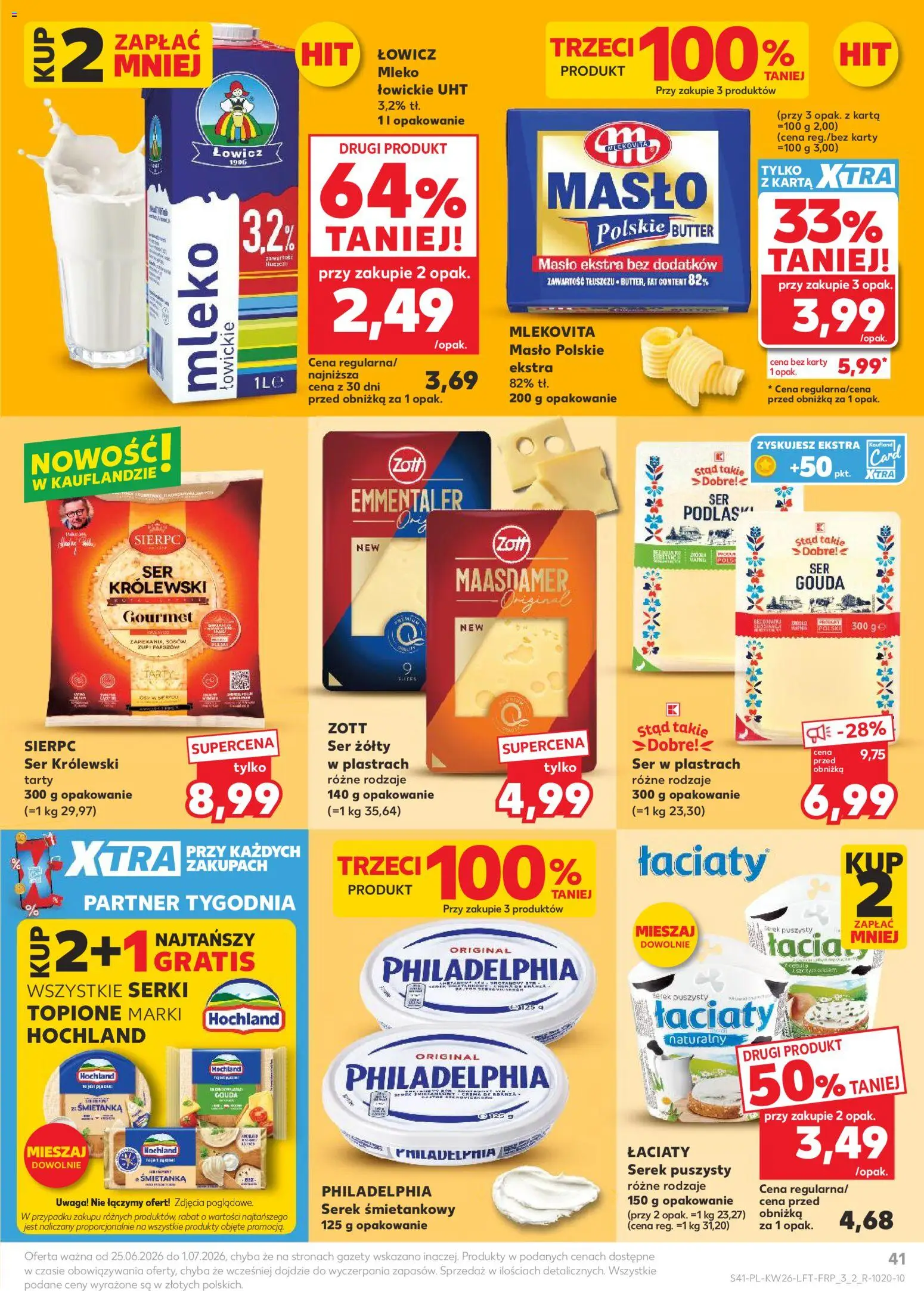 Kaufland gazetka od 25.06.2026 | Strona: 41 | Produkty: Karta, Masło, Ser, Serek śmietankowy philadelphia