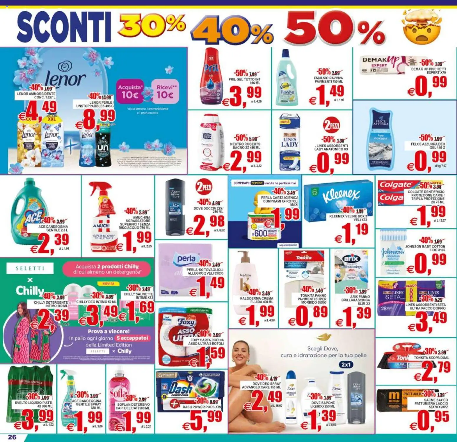 Volantino Pewex del 02/09/2026 | Pagina: 26 | Prodotti: Carta igienica, Veline, Scopa, Bagno