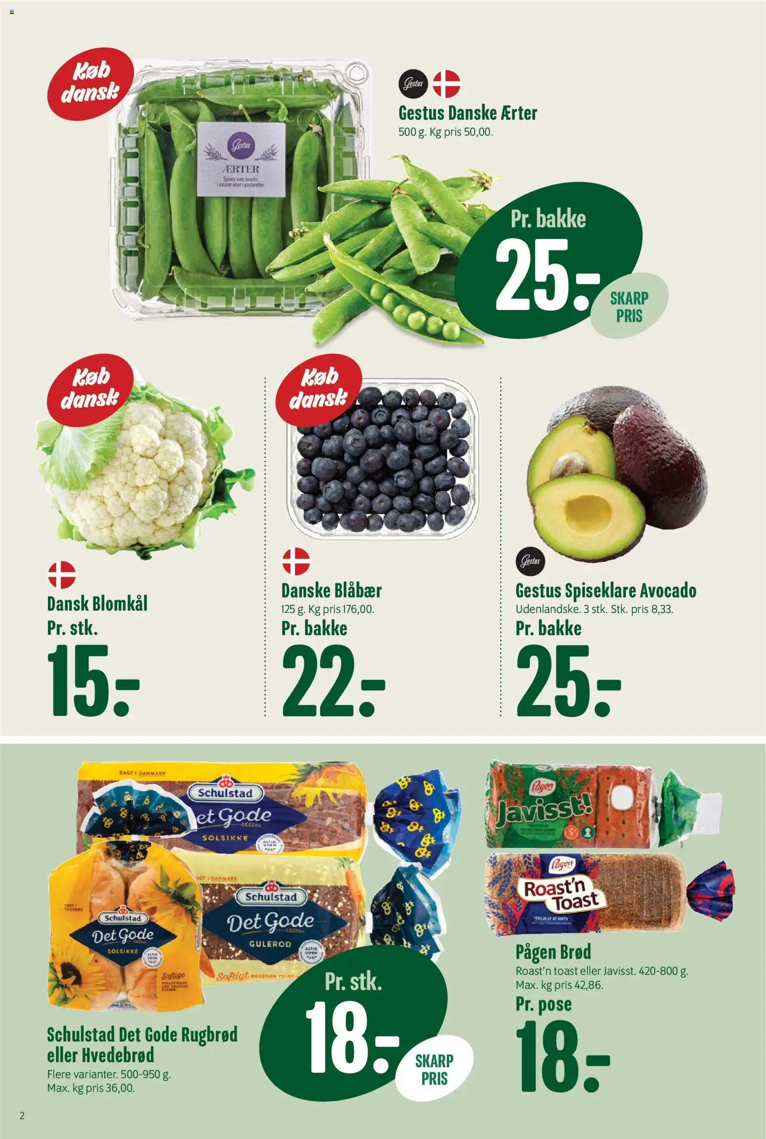 Min Købmand tilbudsavis – gyldig fra 31/07/2026 | Side: 2 | Produkter: Gulerod, Blomkål, Rugbrød, Ærter