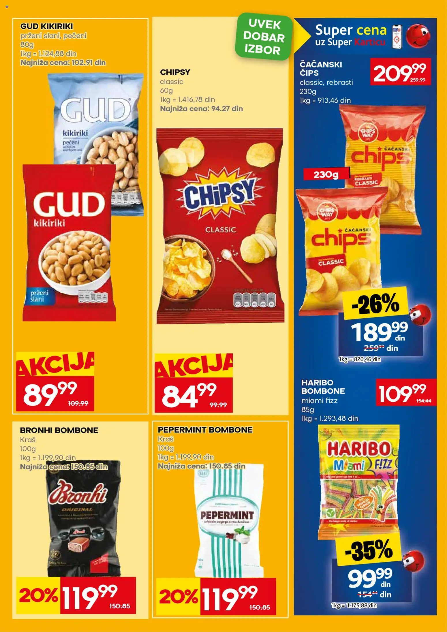 Mercator katalog - važi od 31.08.2026 | Strana: 43 | Proizvode: Bombone, Čips, Haribo, Kikiriki