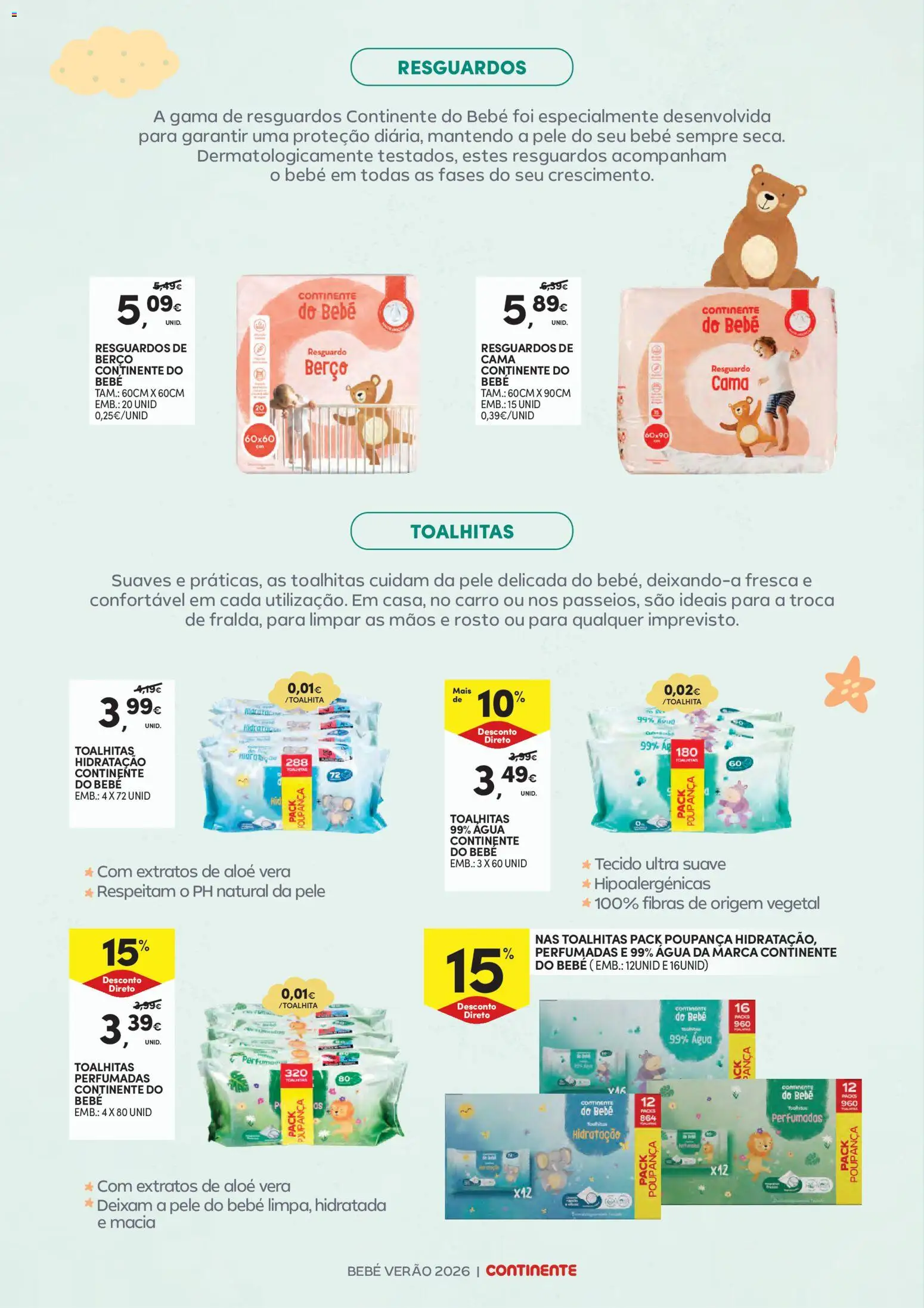 Continente Bebé Verão │ válido de 30/06/2026 | Página: 26 | Produtos: Agua, Cama, Berço