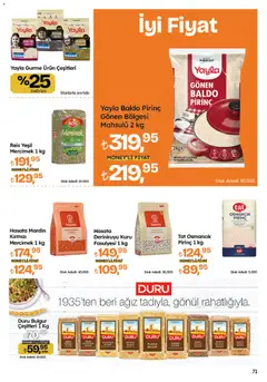 04.06.2026 tarihinden itibaren geçerli olan Migros kataloğu önizlemesi | Sayfa: 71 | Ürünler: Ravioli, Pirinç
