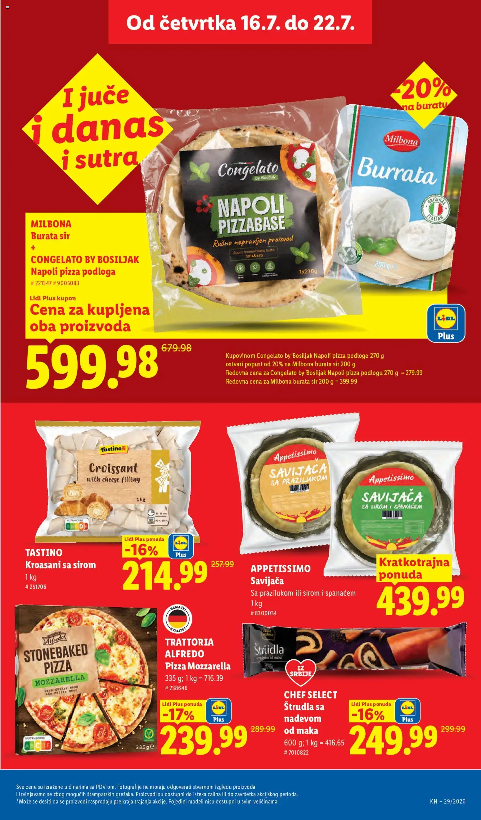 Lidl katalog - važi od 16.07.2026 | Strana: 29 | Proizvode: Testo, Burrata, Štrudla, Sir