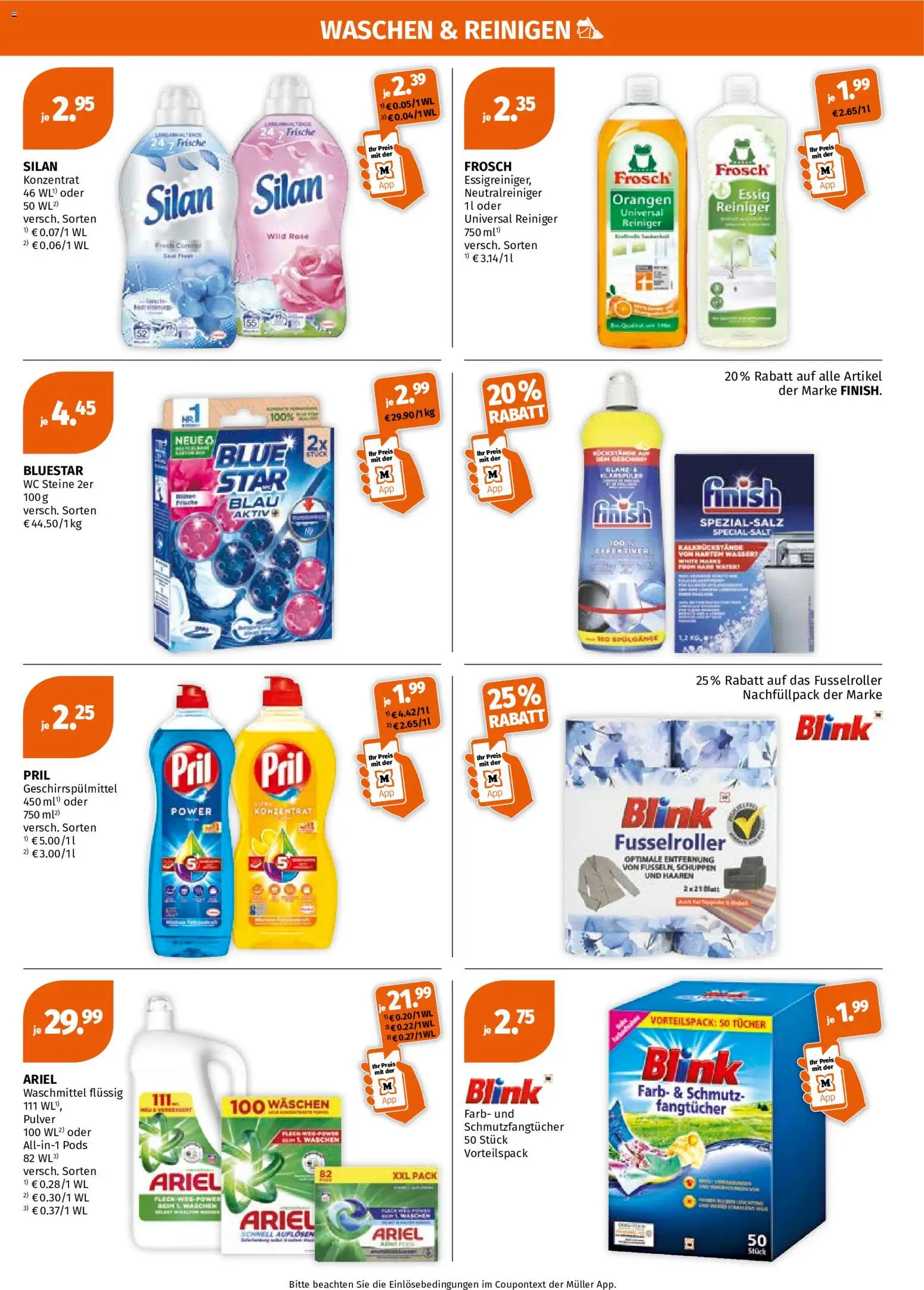 Müller Flugblatt gültig ab 26.10.2026 | Seite: 7 | Produkte: Geschirrspülmittel, Wasser, Orangen, Waschmittel