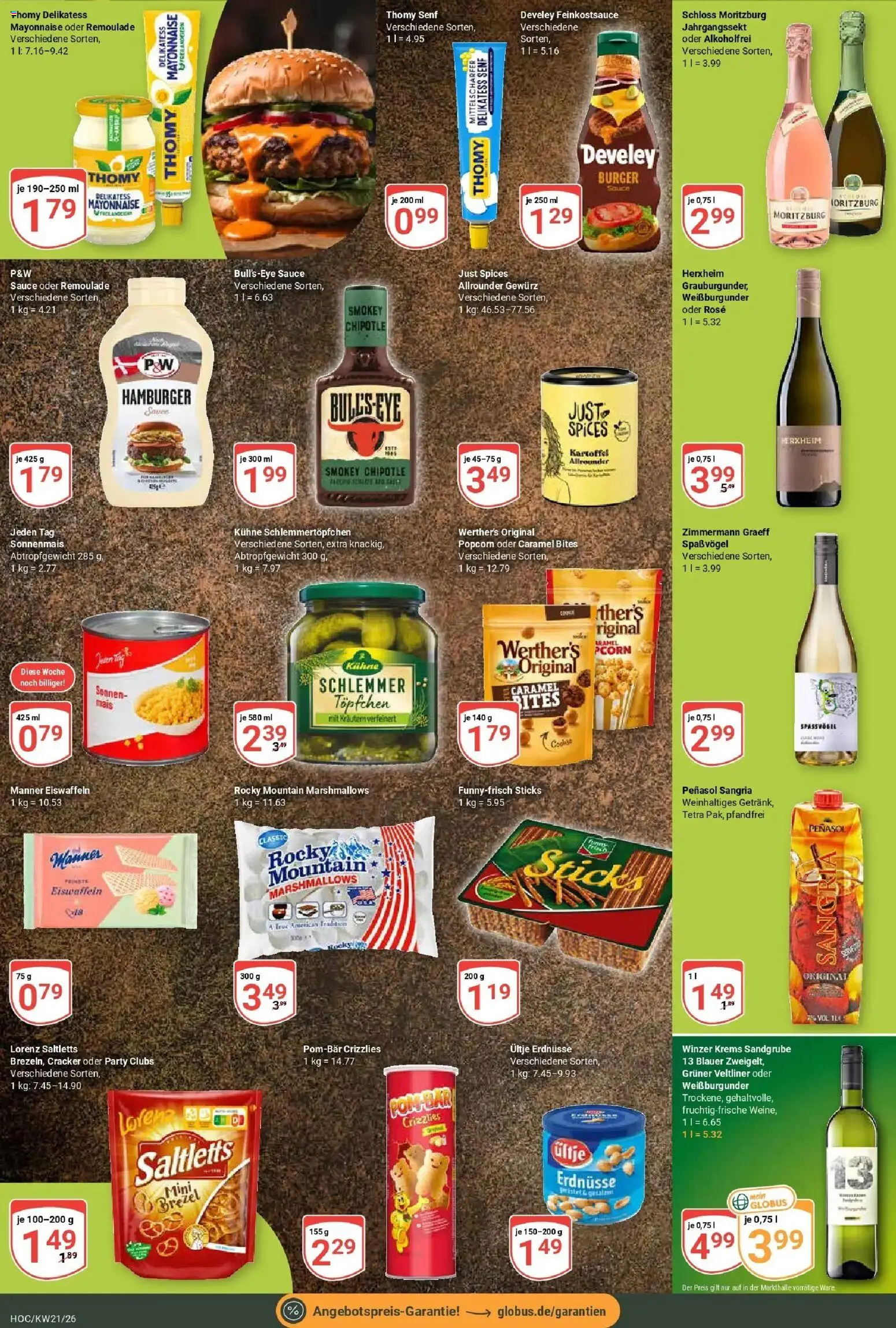 Globus Prospekt Hockenheim – gültig ab 17.05.2026 | Seite: 21 | Produkte: Ultje erdnusse, Erdnüsse, Burger, Mayonnaise
