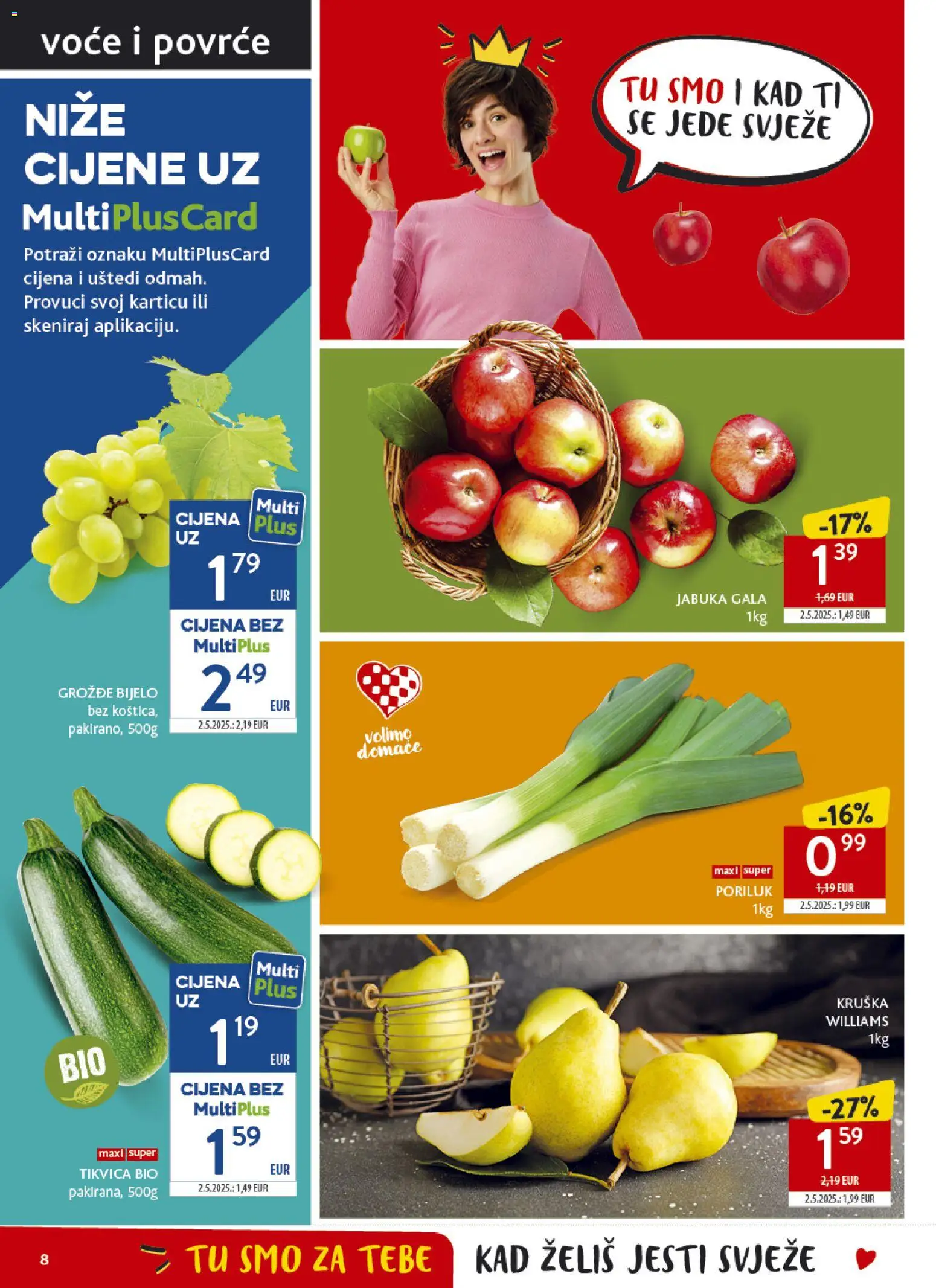Konzum katalog | vrijedi od 29.04.2026 | Stranica: 8 | Proizvodi: Povrće, Poriluk, Grožđe, Jabuka