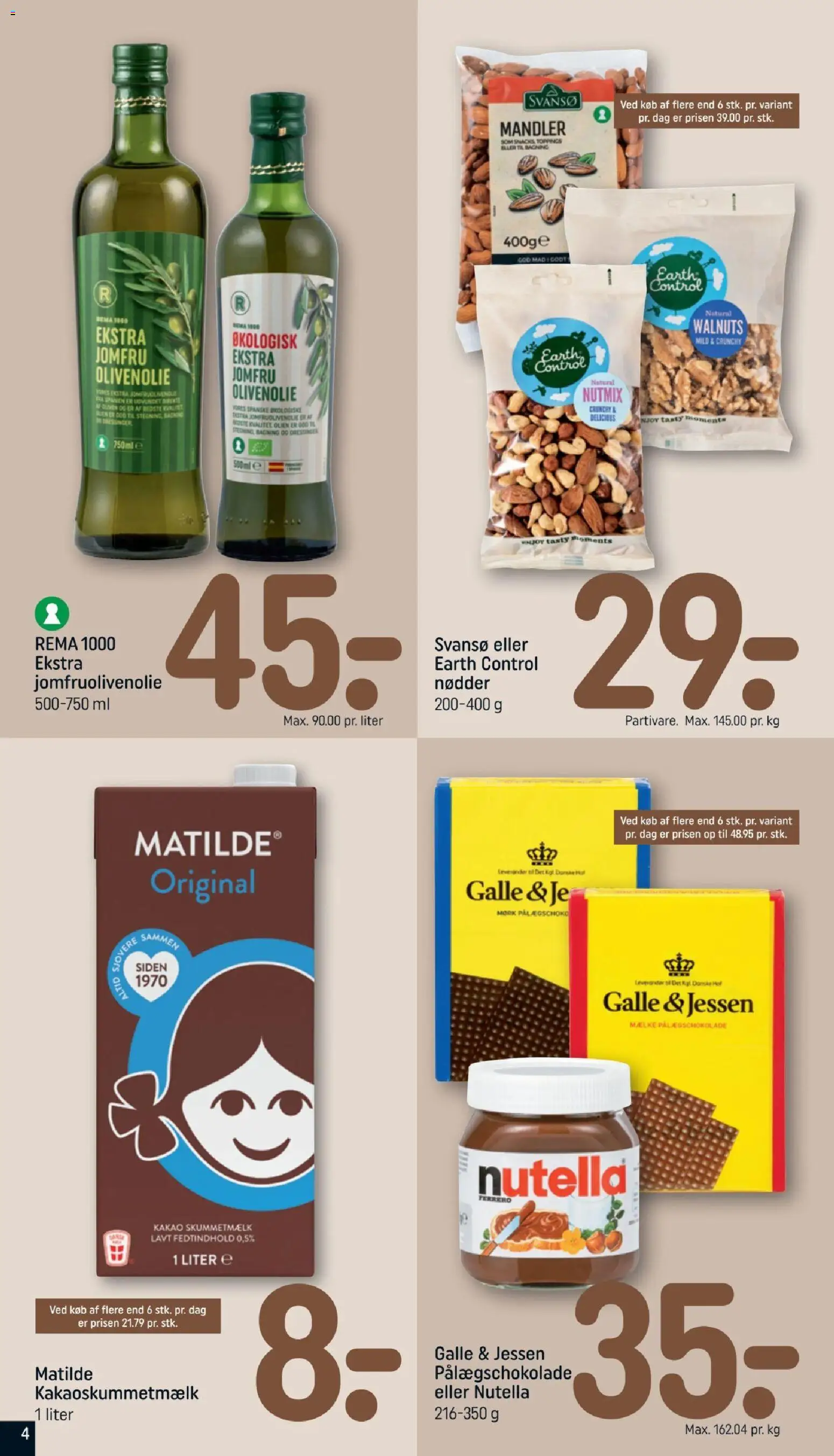 Rema 1000 tilbudsavis – gyldig fra 23/08/2026 | Side: 4 | Produkter: Te, Nødder, Mandler, Pålægschokolade