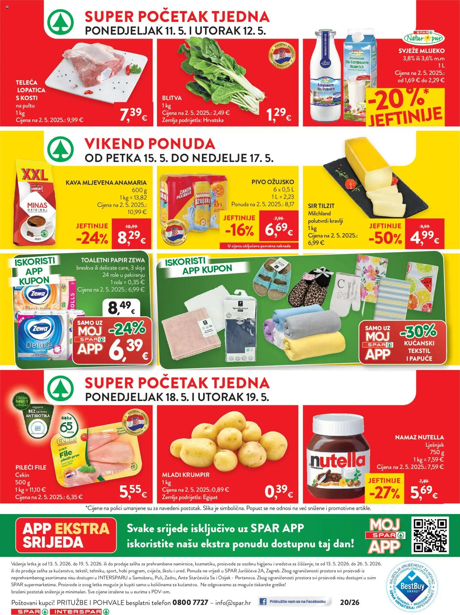 Spar katalog | vrijedi od 13.05.2026 | Stranica: 40 | Proizvodi: Lješnjak, Ožujsko, Toaletni papir, Lopatica