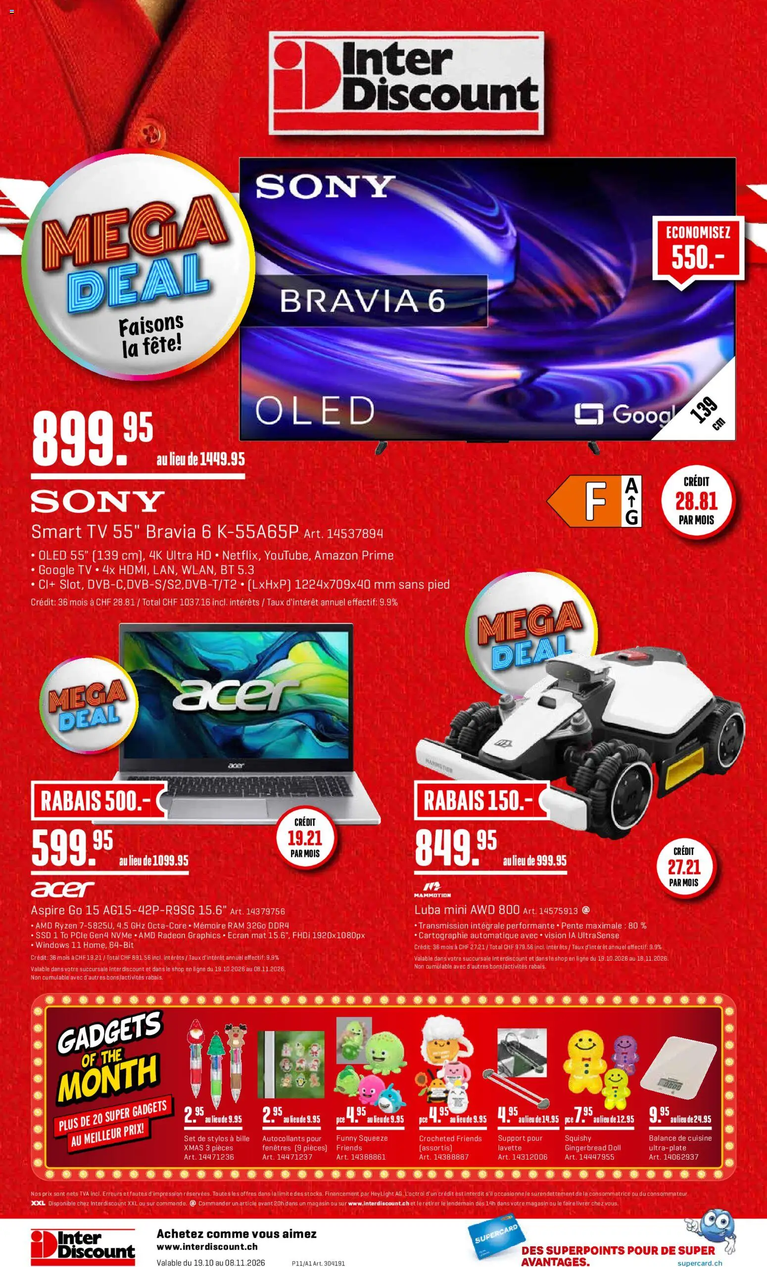 Interdiscount aktionen FR – gültig ab 19.10.2026 | Seite: 24 | Produkte: TV, Sony