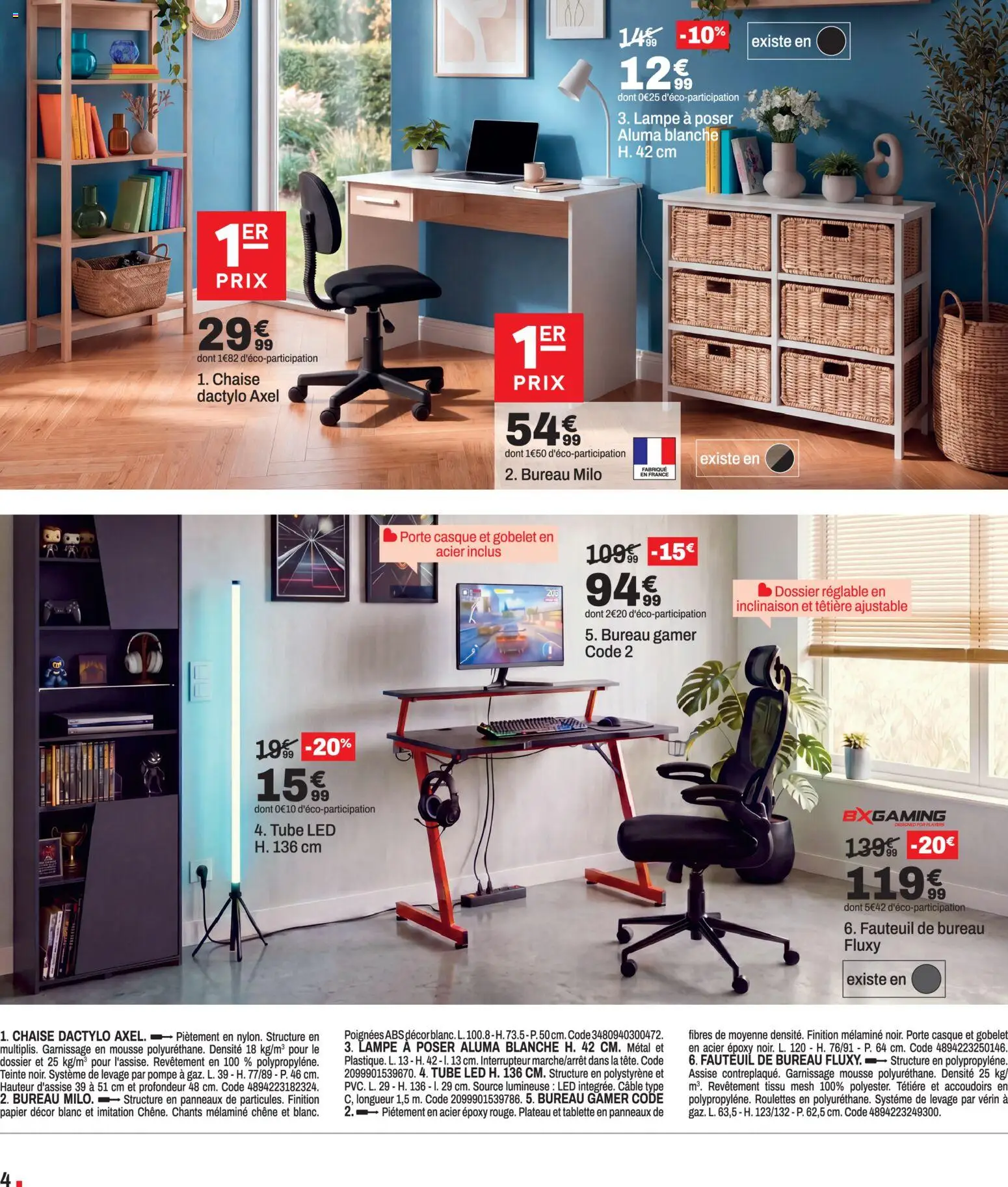 {H1} | Page: 4 | Produits: Câble, Interrupteur, Lampe à poser, Casque