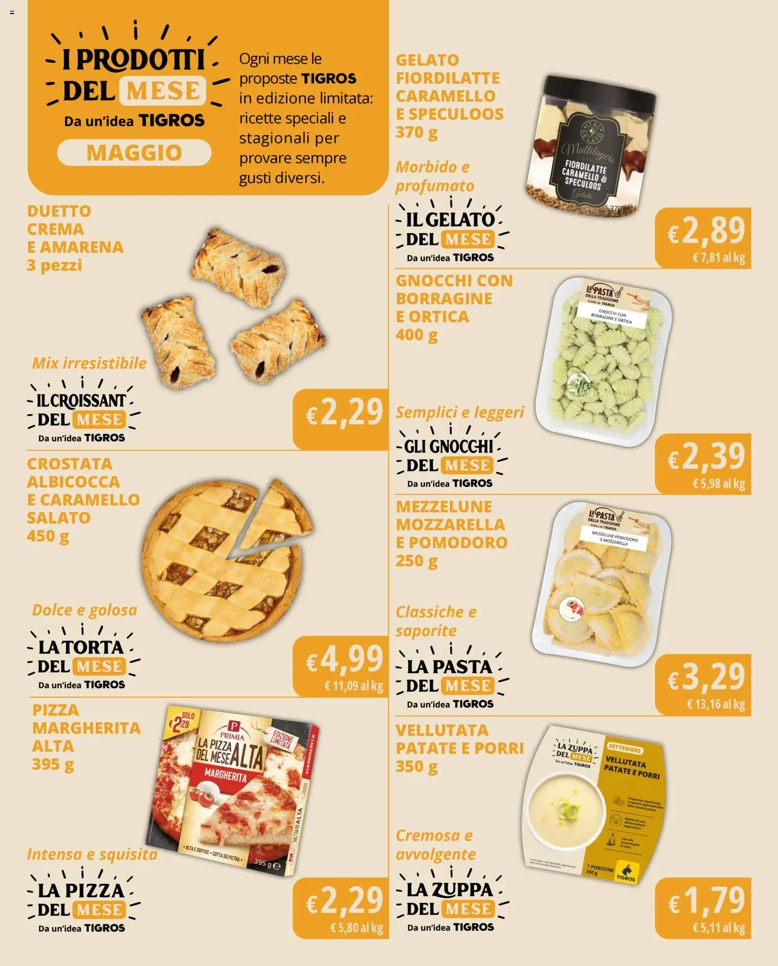 Volantino Tigros del 07.05.2026 | Pagina: 8 | Prodotti: Pizza, Patate, Pomodoro, Pasta