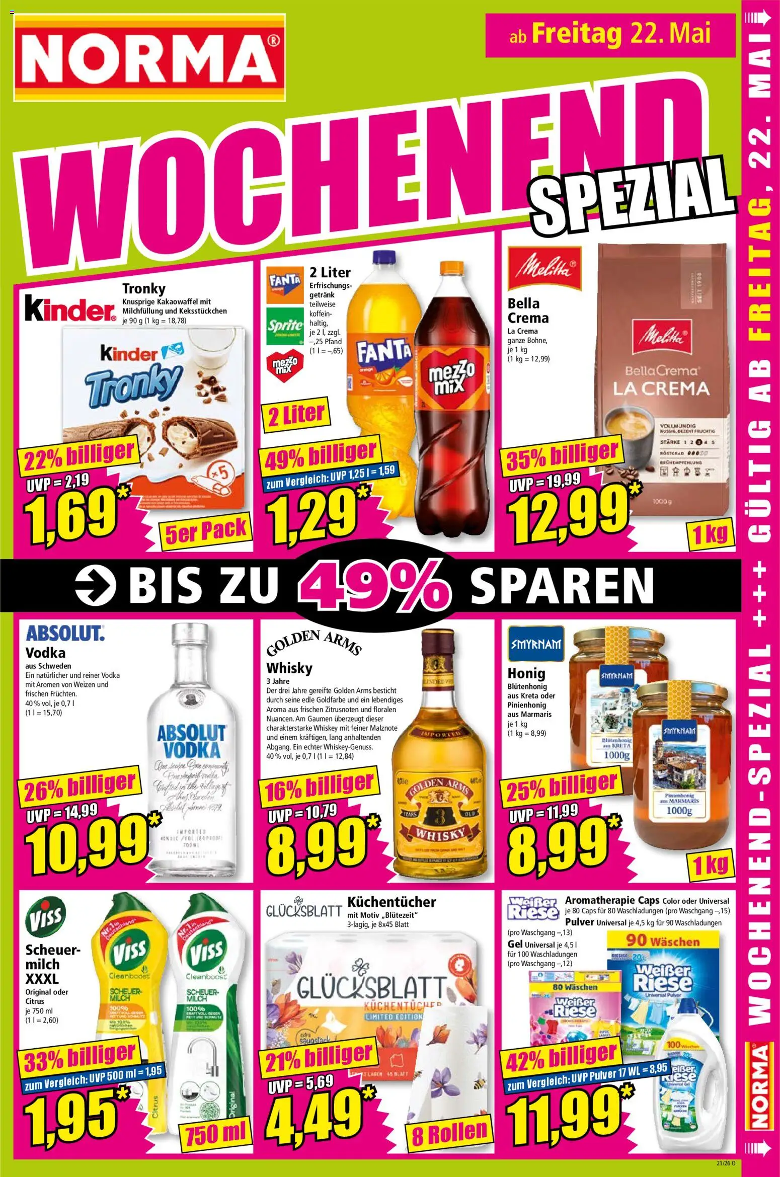 Norma Prospekt – gültig ab 18.05.2026 | Seite: 17 | Produkte: Whisky, Sprite, Milch, Vodka