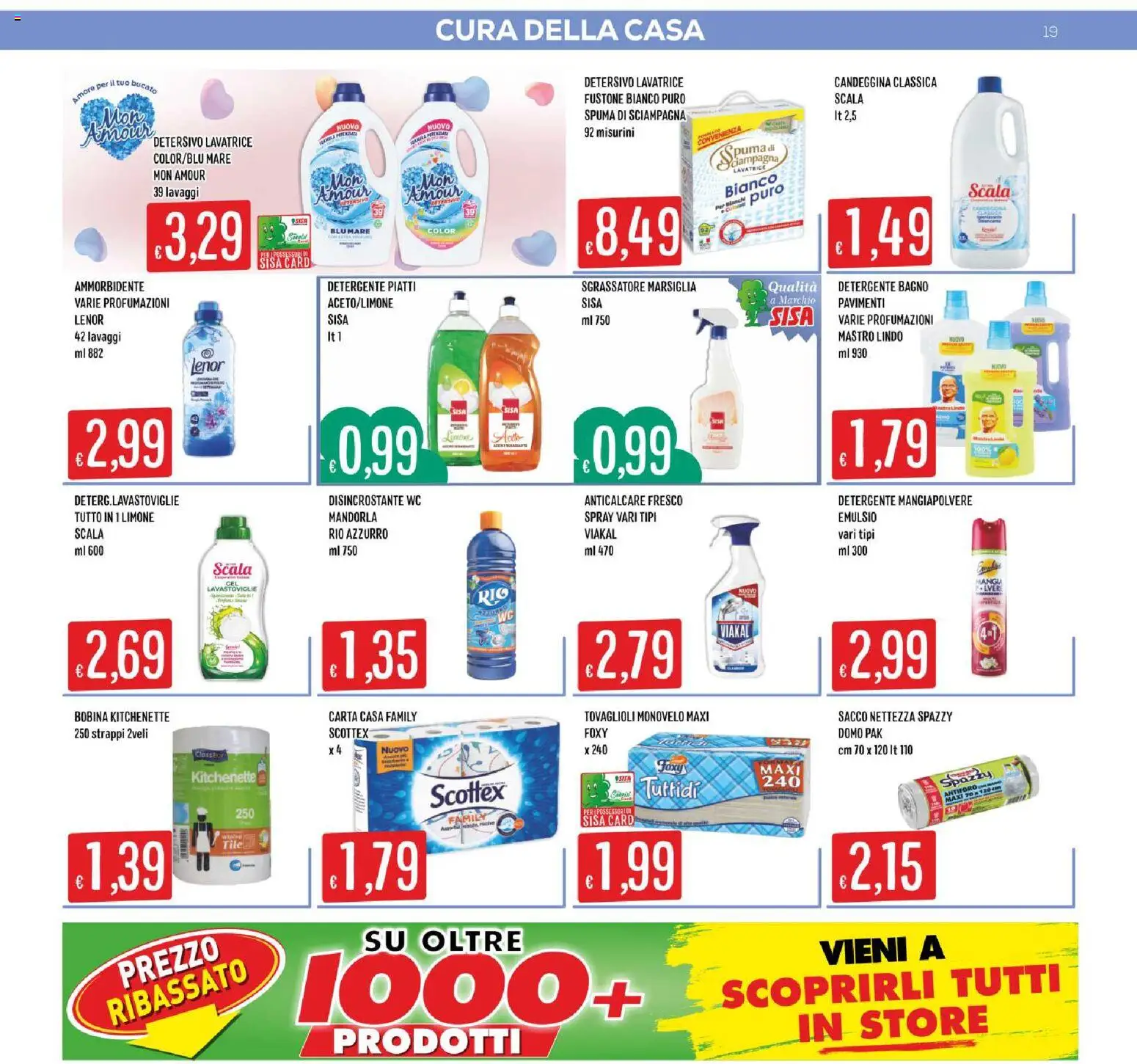 Volantino SISA del 01/10/2026 | Pagina: 19 | Prodotti: Detergente, Piatti, Lavatrice, Lavastoviglie