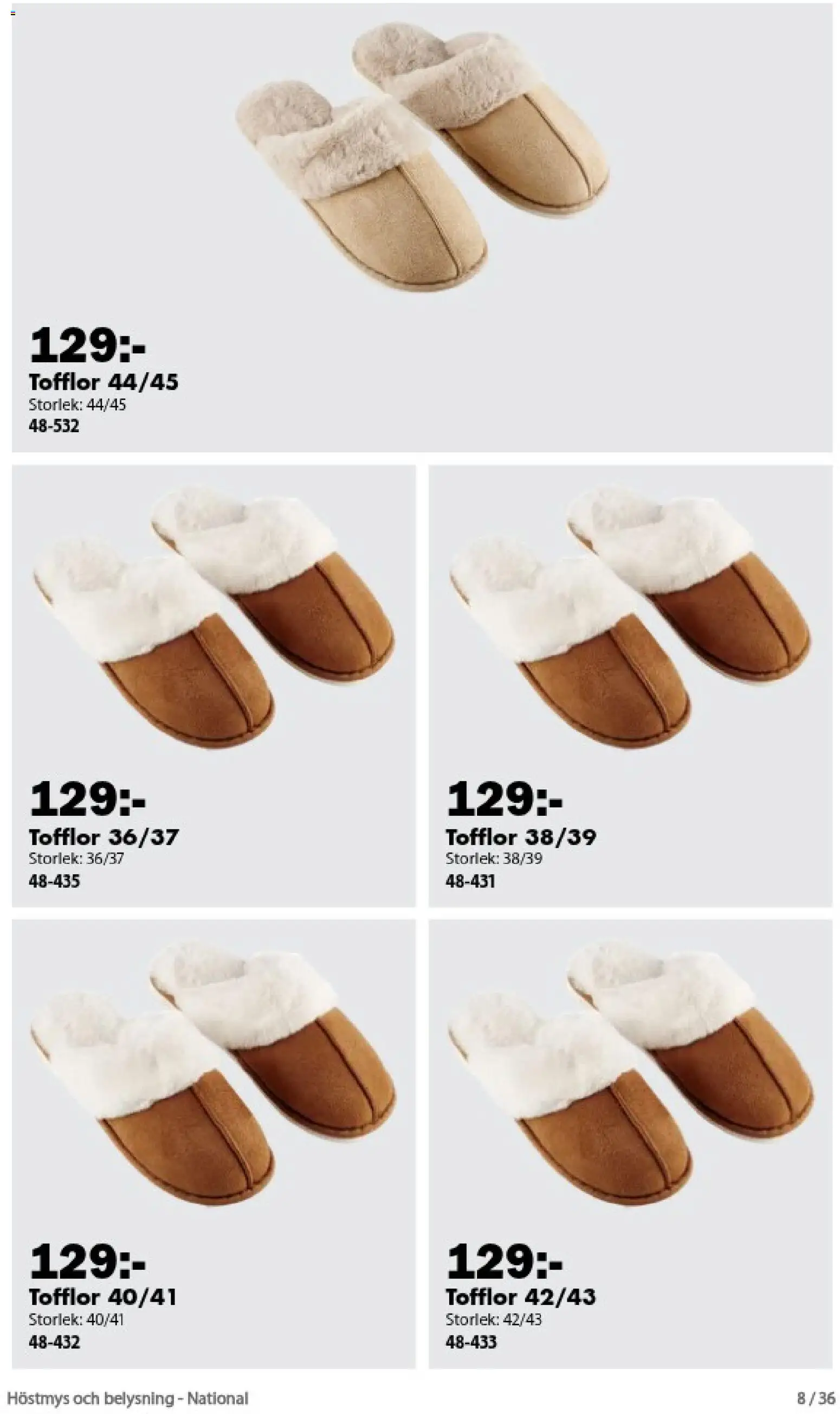 Biltema reklamblad aktuell från 01/09/2026 | Sida: 8 | Produkter: Belysning, Tofflor