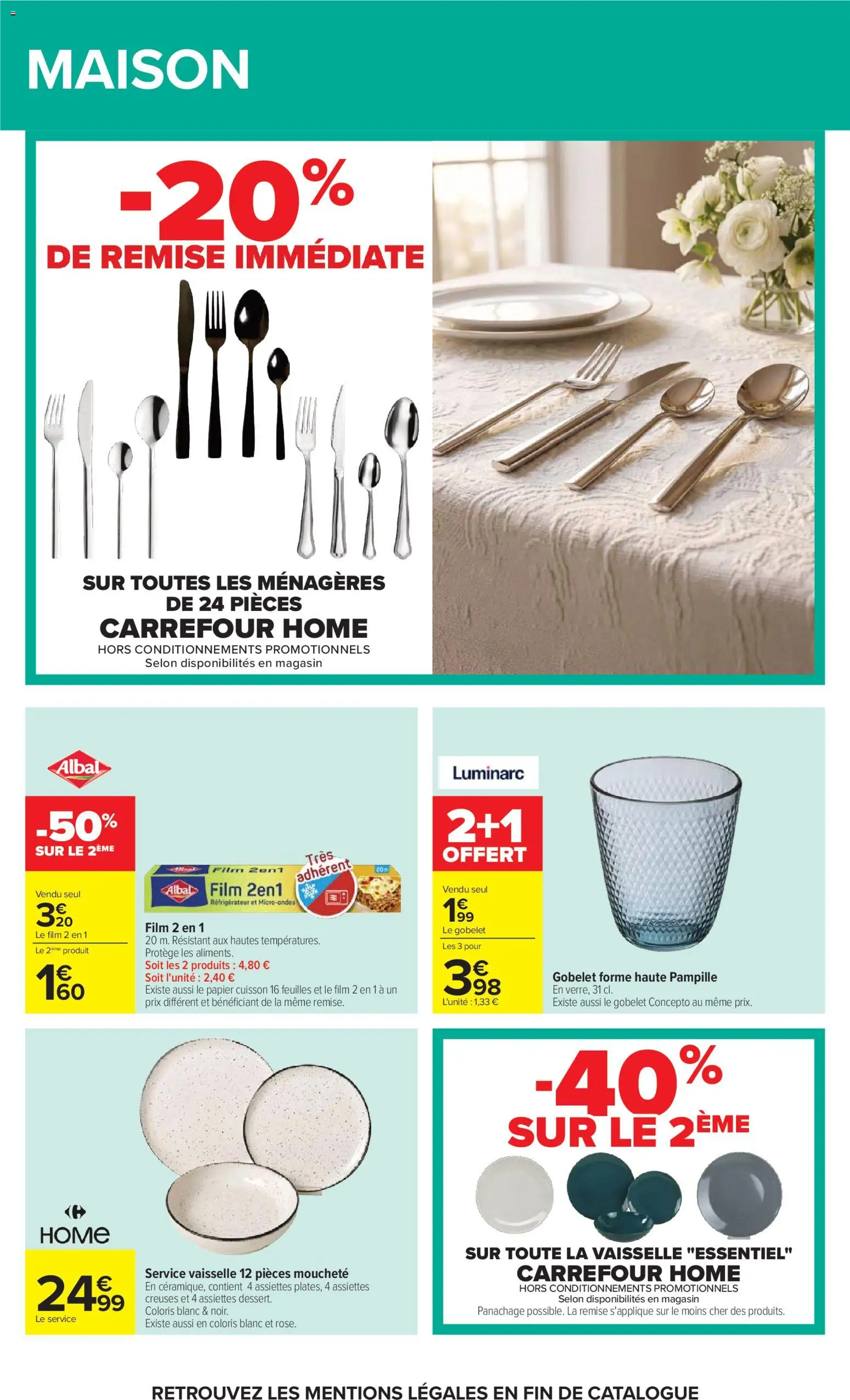 {H1} | Page: 68 | Produits: Vaisselle, Réfrigérateur, Papier cuisson, Service vaisselle